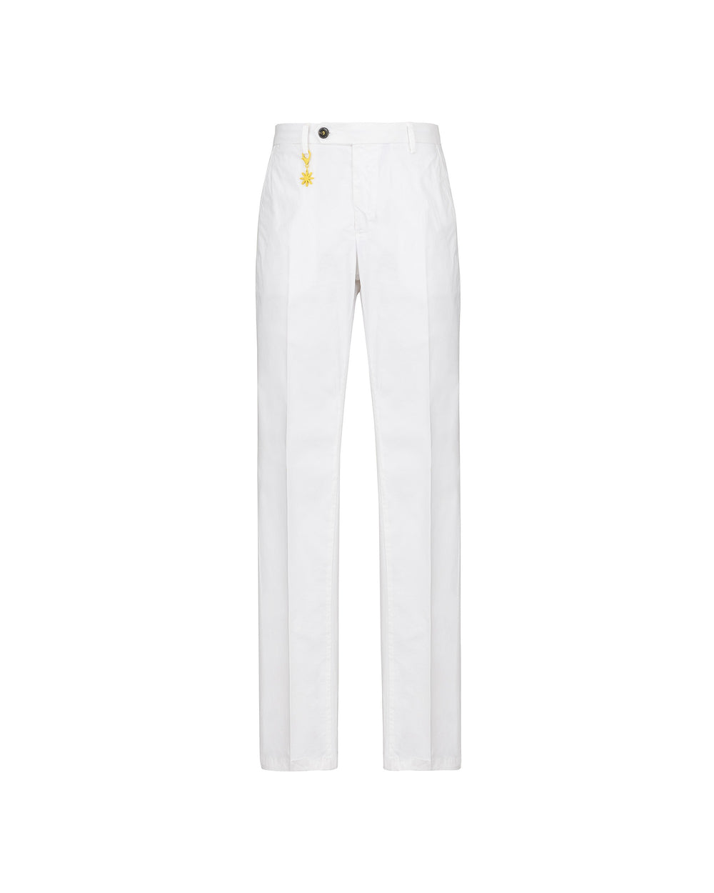 Pantalone slim tinto capo in cotone stretch bianco