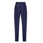 Pantalone pinces slim tela di lana stretch blu