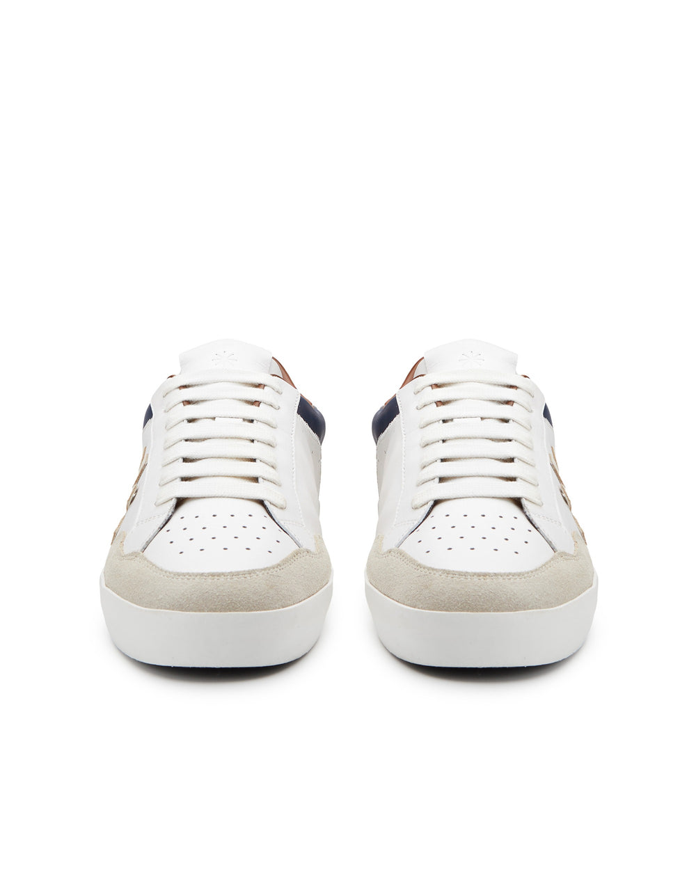 Sneakers  in pelle contrasto blu