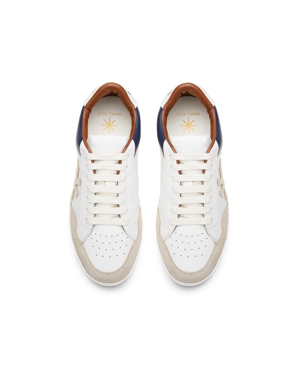 Sneakers  in pelle contrasto blu