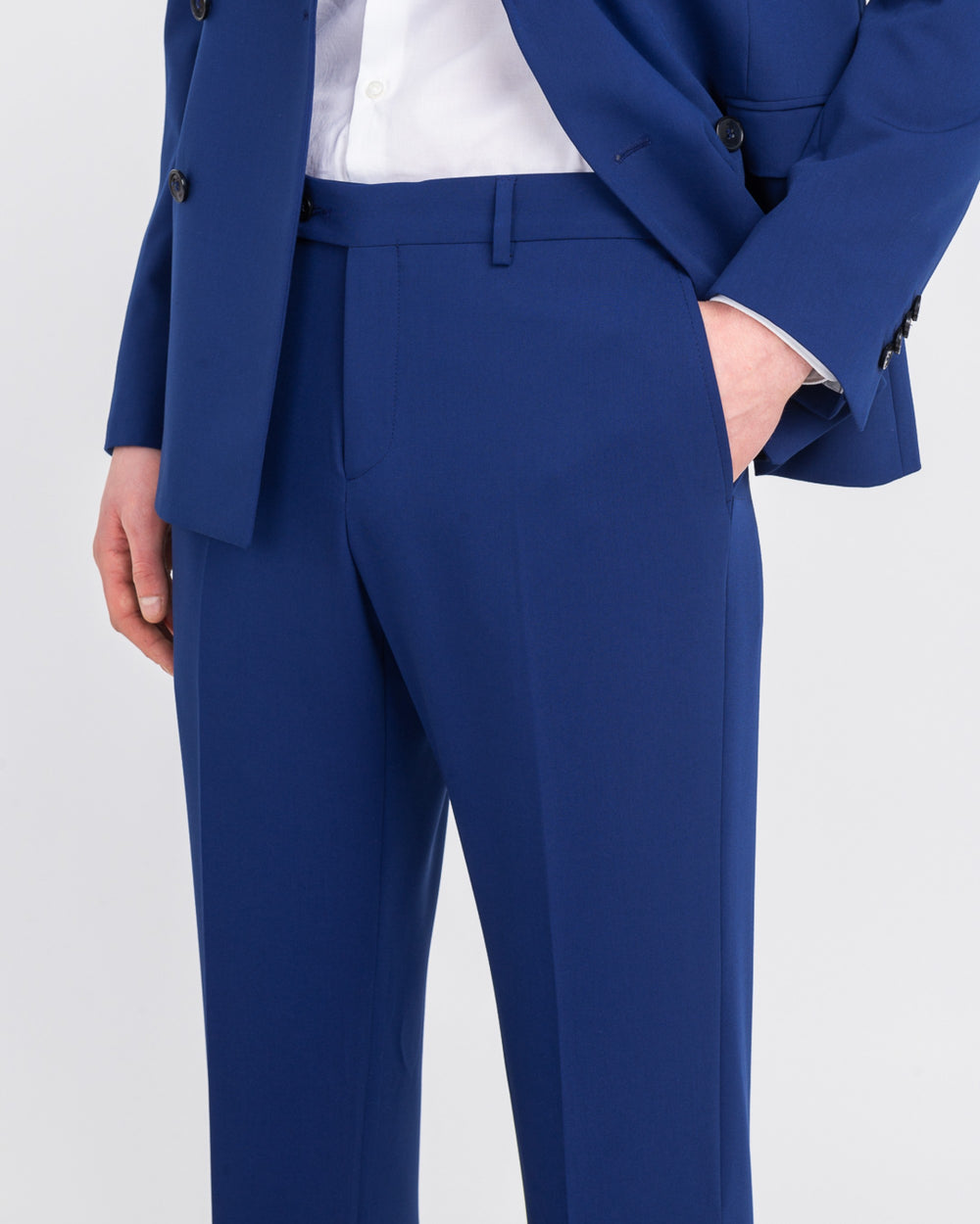 Abito doppiopetto misto viscosa stretch azzurro