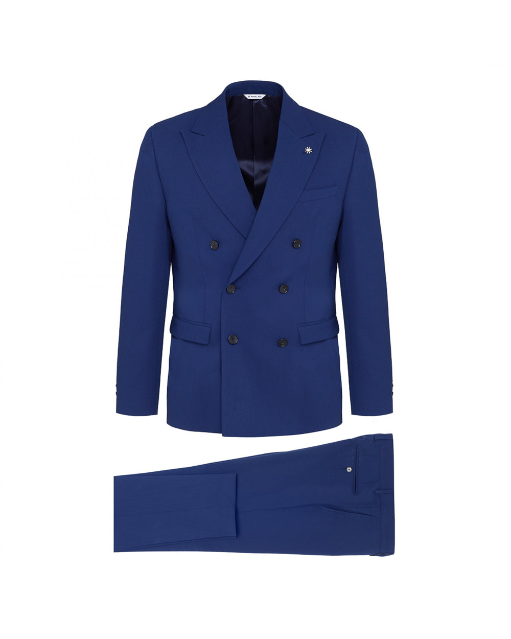 Abito doppiopetto misto viscosa stretch azzurro
