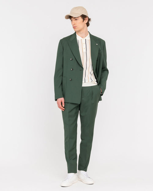 Abito doppiopetto misto viscosa stretch verde