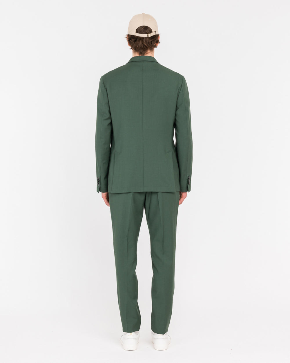 Abito doppiopetto misto viscosa stretch verde