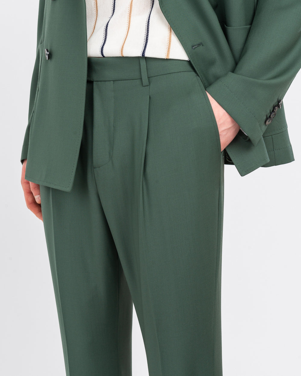 Abito doppiopetto misto viscosa stretch verde