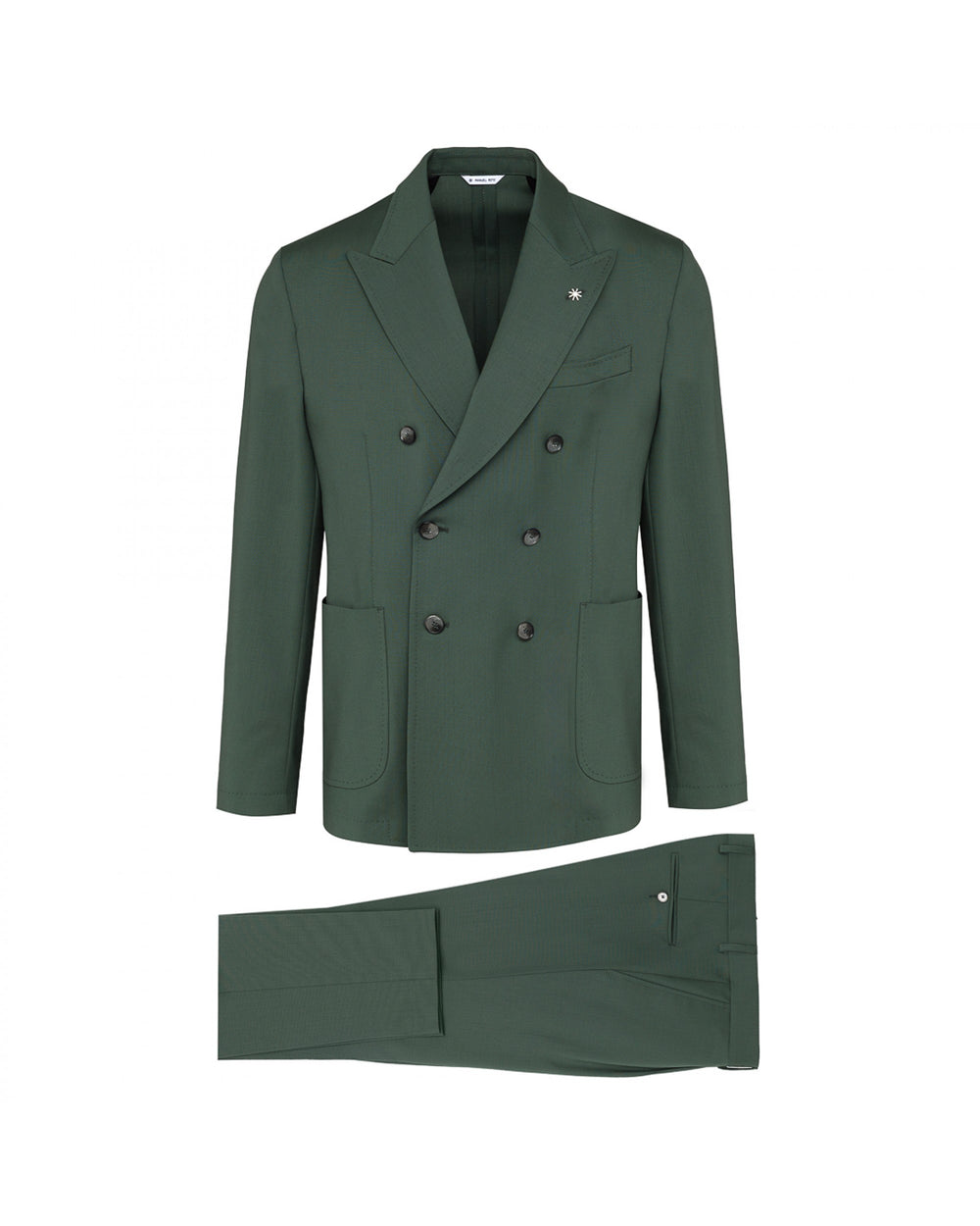 Abito doppiopetto misto viscosa stretch verde