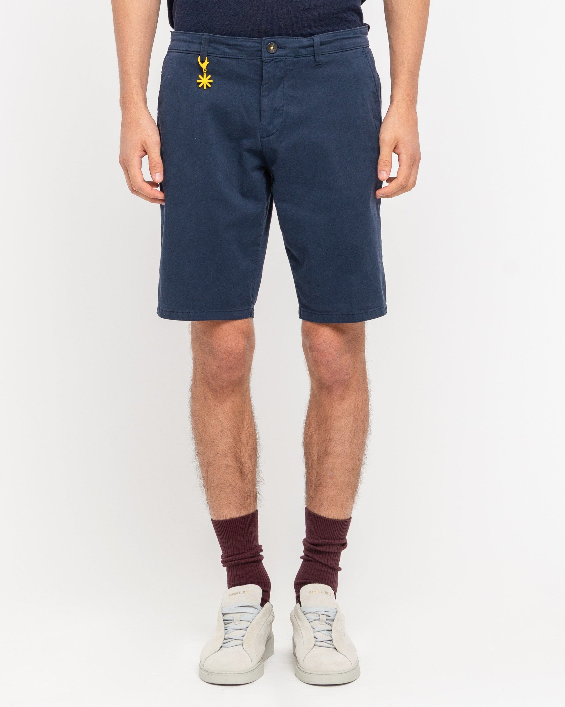 Bermuda chino cotone stretch blu