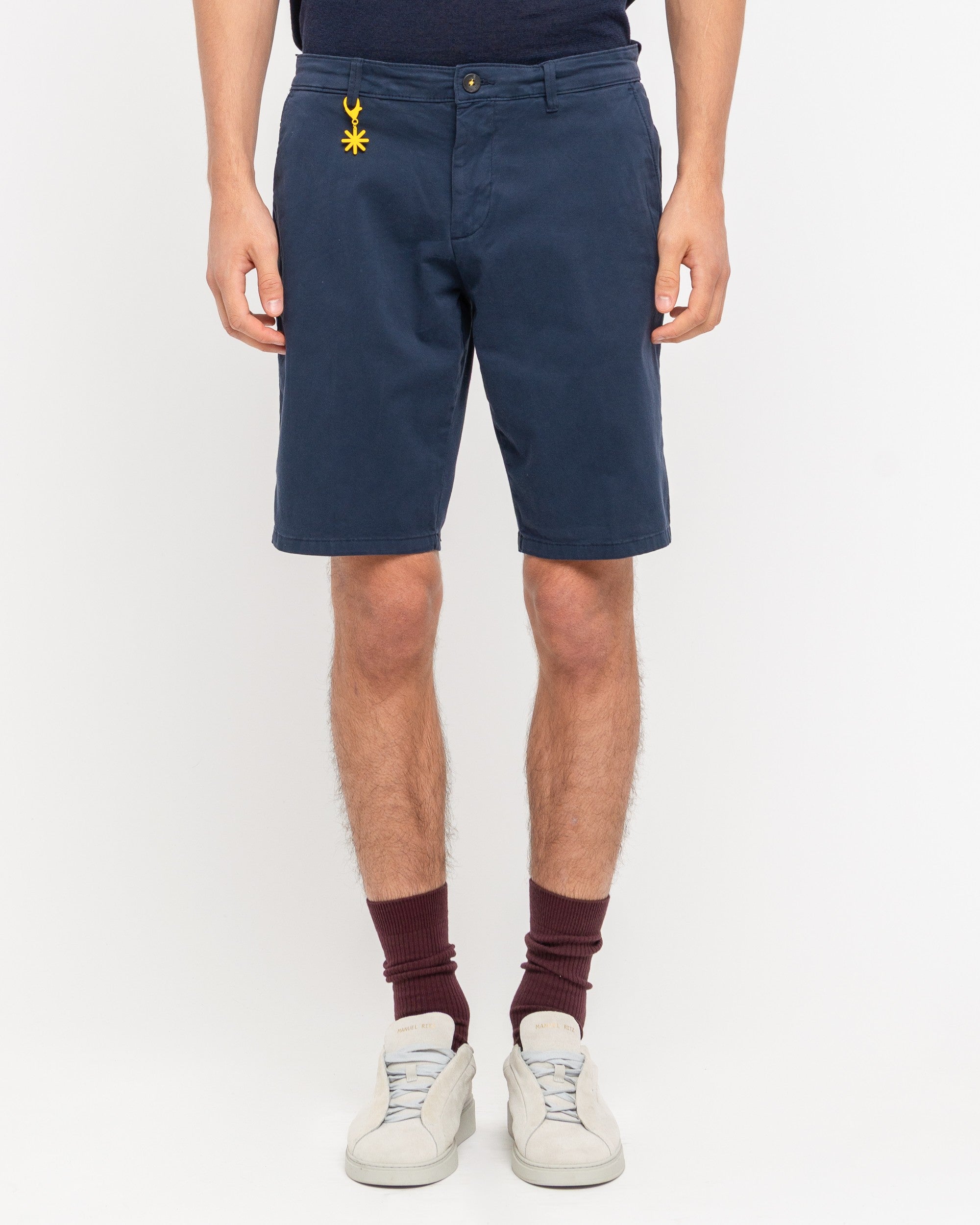 Bermuda chino cotone stretch blu