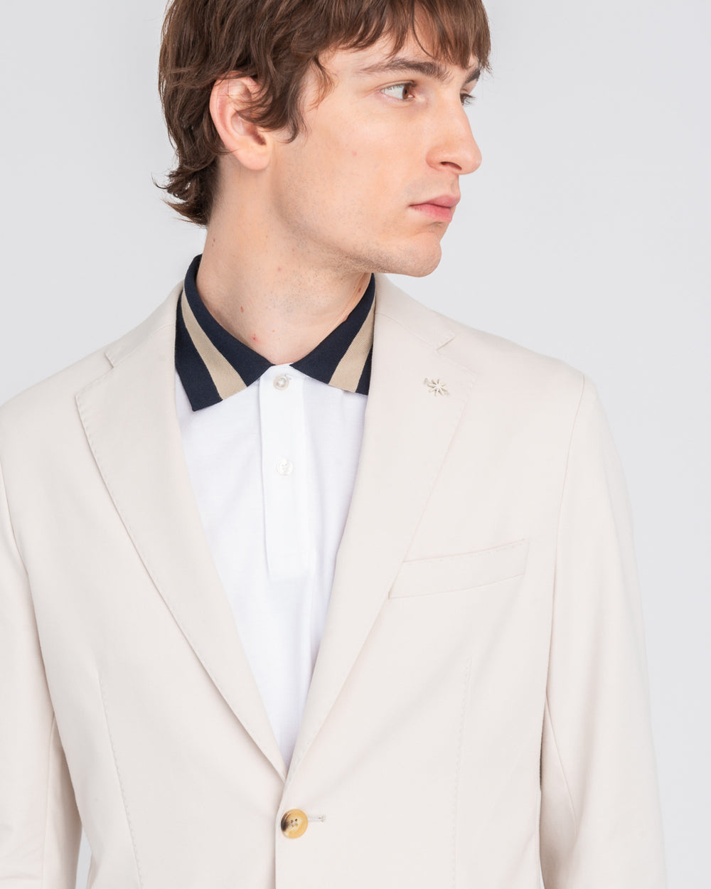 Giacca nuvola punto milano stretch beige