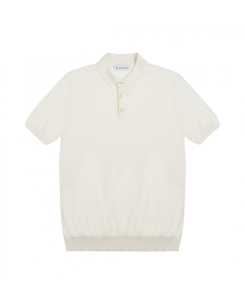 Polo in maglia di cotone bianco