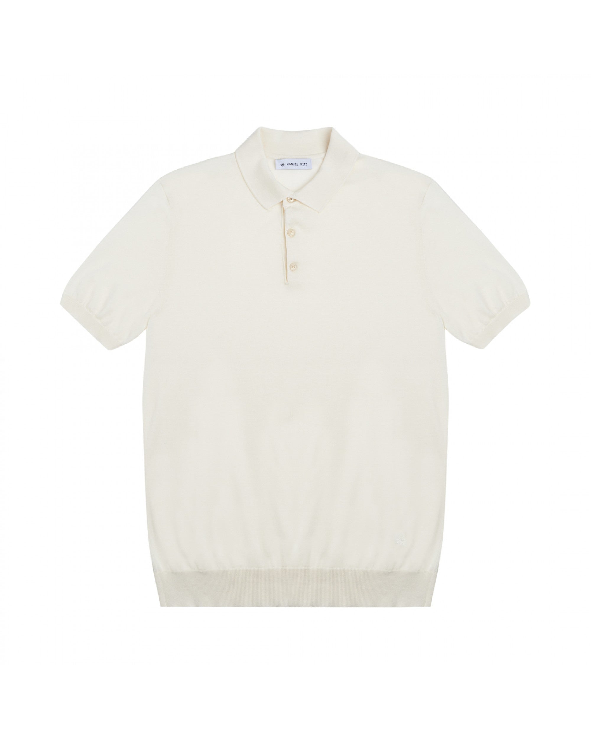 Polo in maglia di cotone bianco