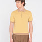 Polo jaquard in cotone beige