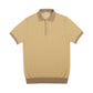 Polo jaquard in cotone beige