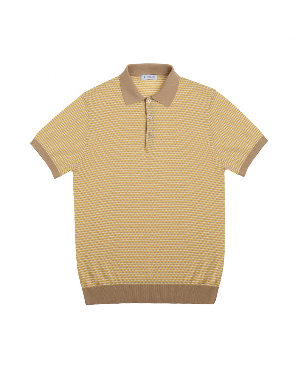 Polo jaquard in cotone beige