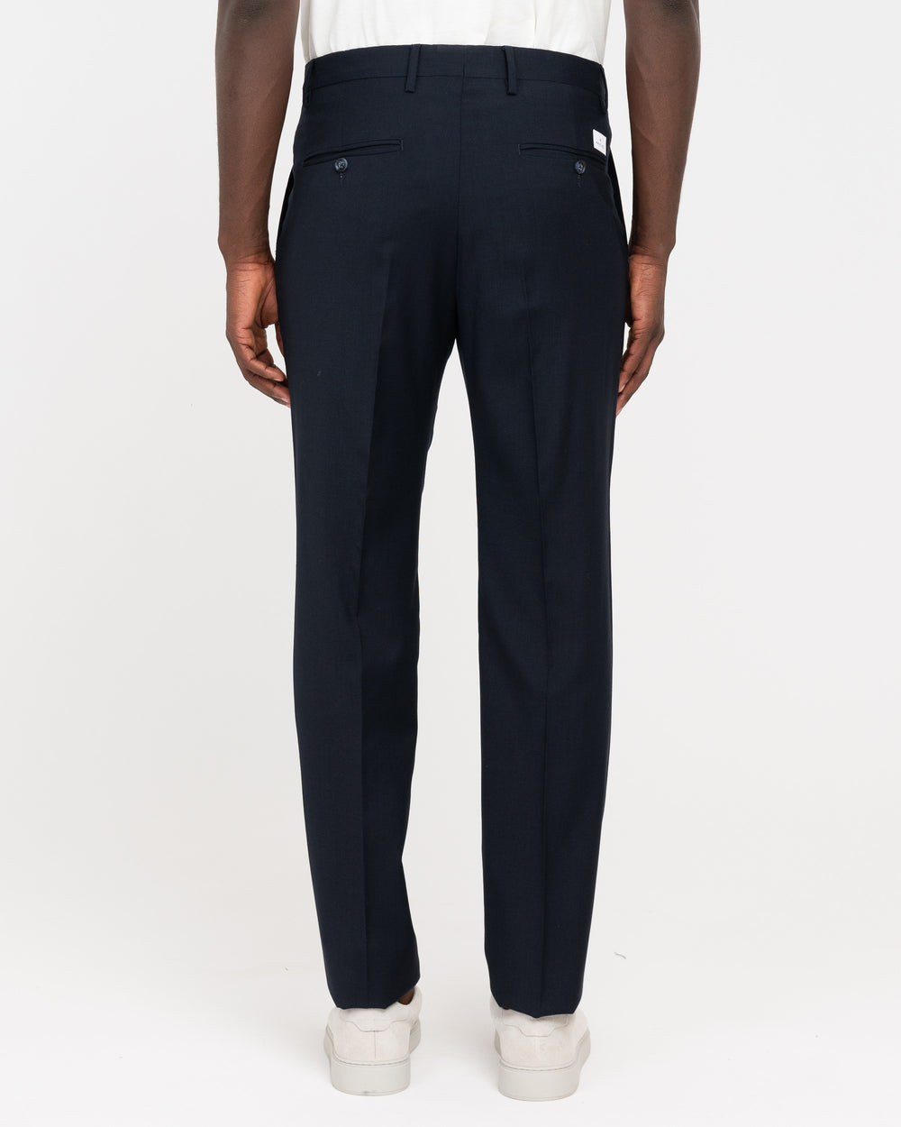 Pantalone con pinces fresco di lana stretch blu