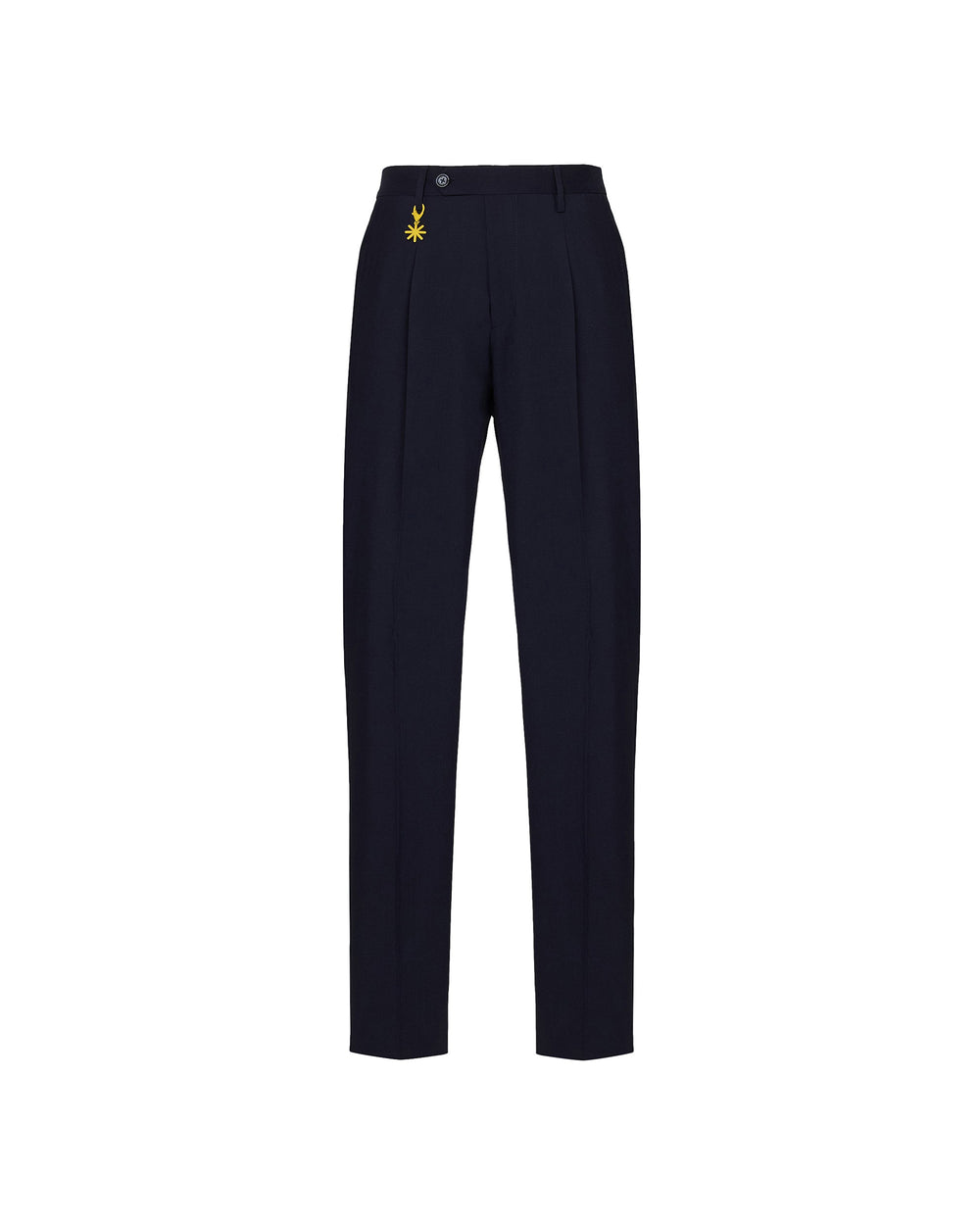 Pantalone con pinces fresco di lana stretch blu