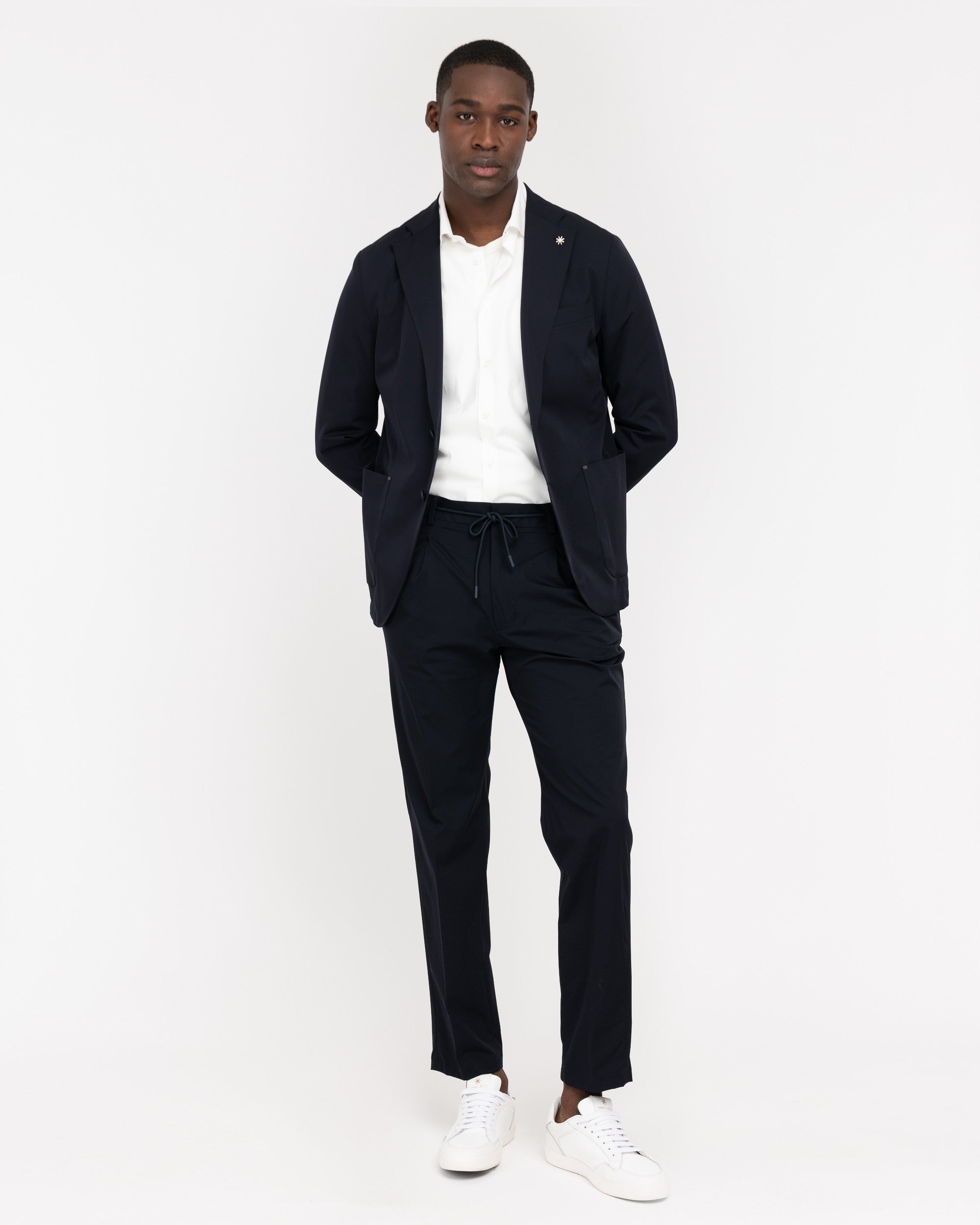 Pantalone jogging tecnico stretch blu
