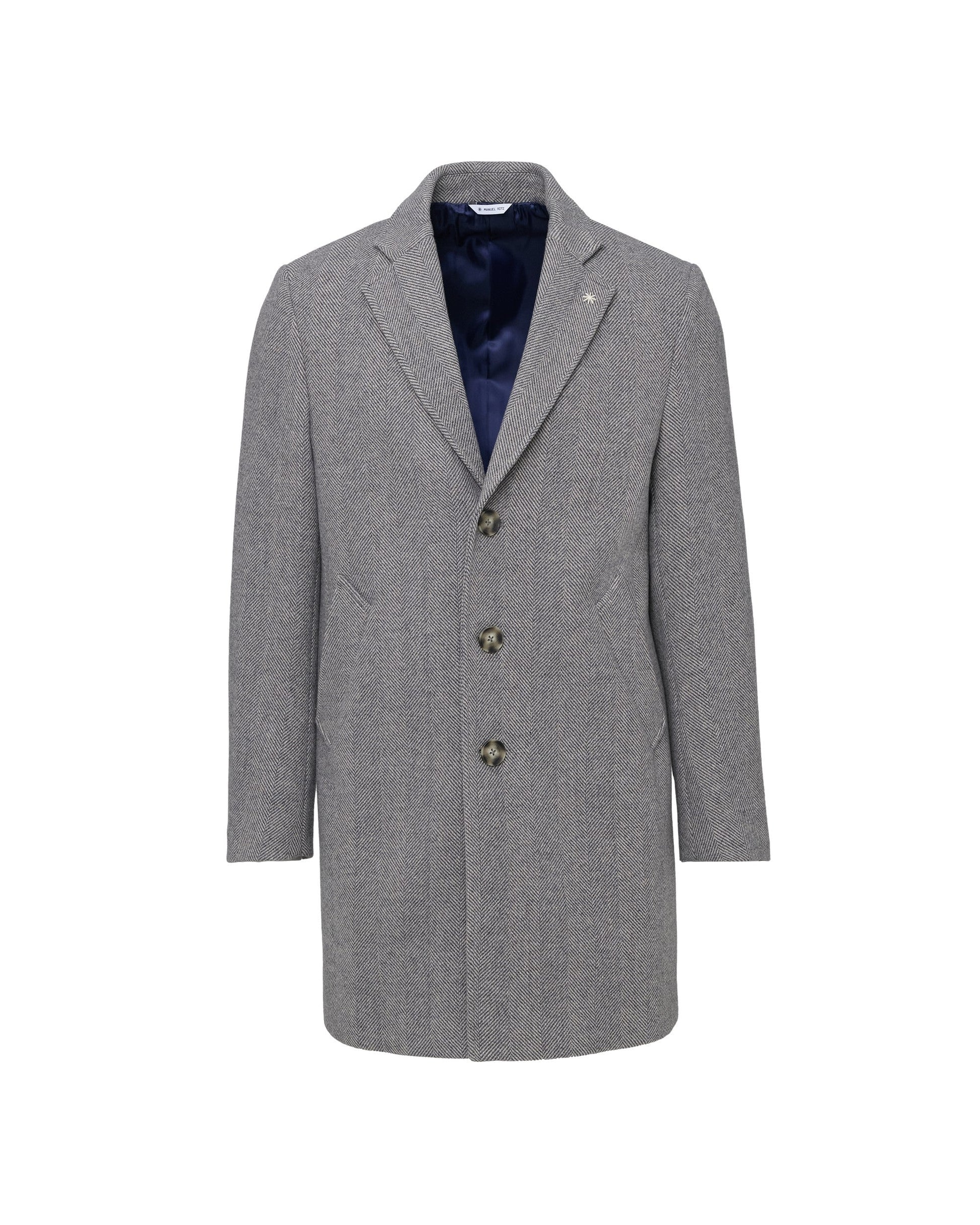 Cappotto slim resca misto lana grigio