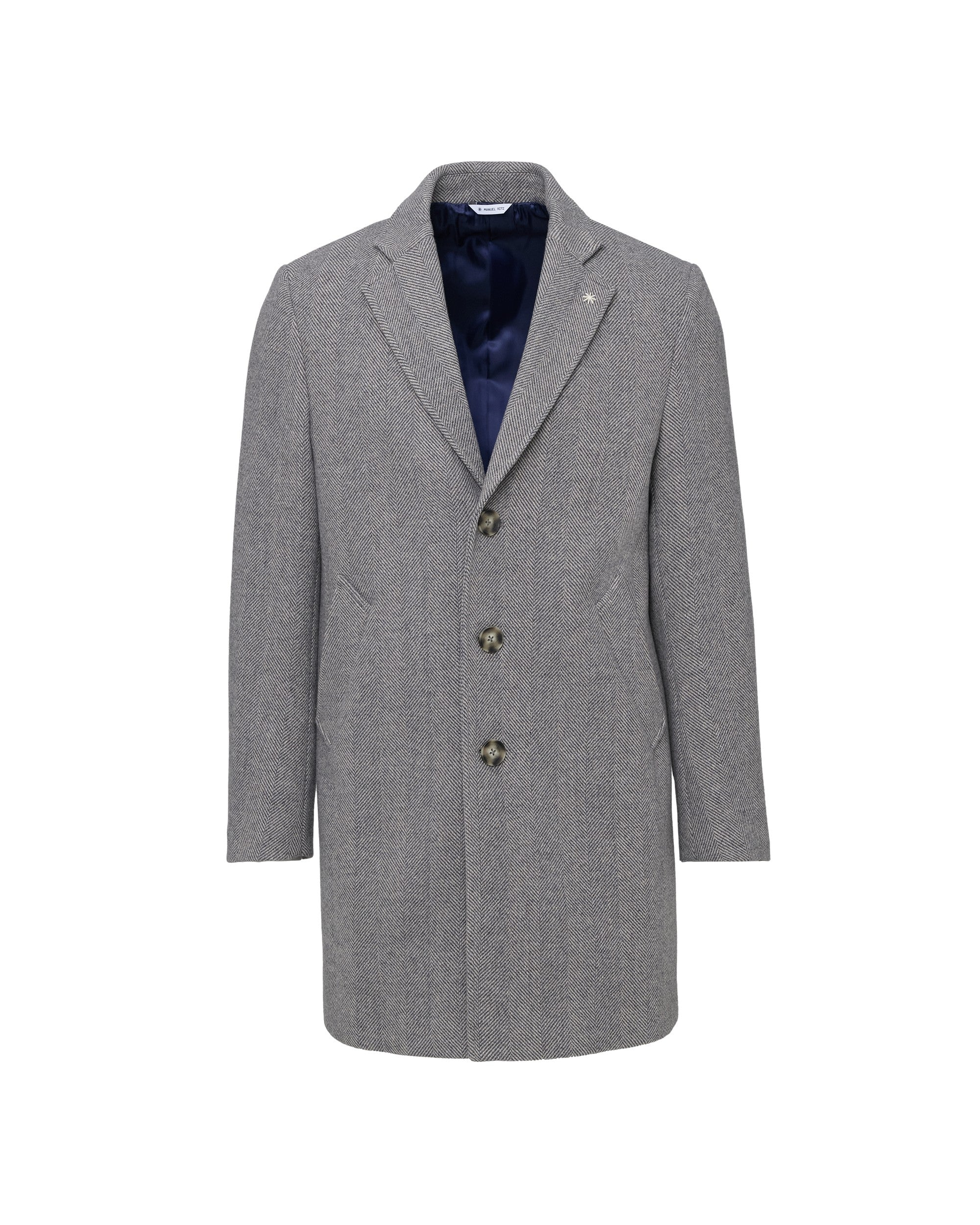 Cappotto slim resca misto lana grigio