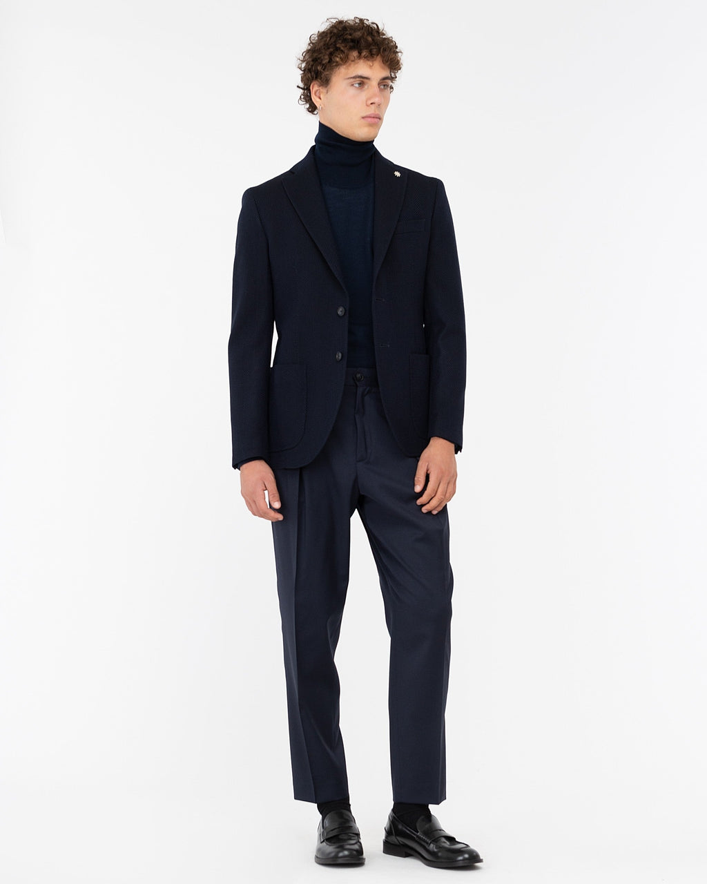 Giacca resca lana cotone blu