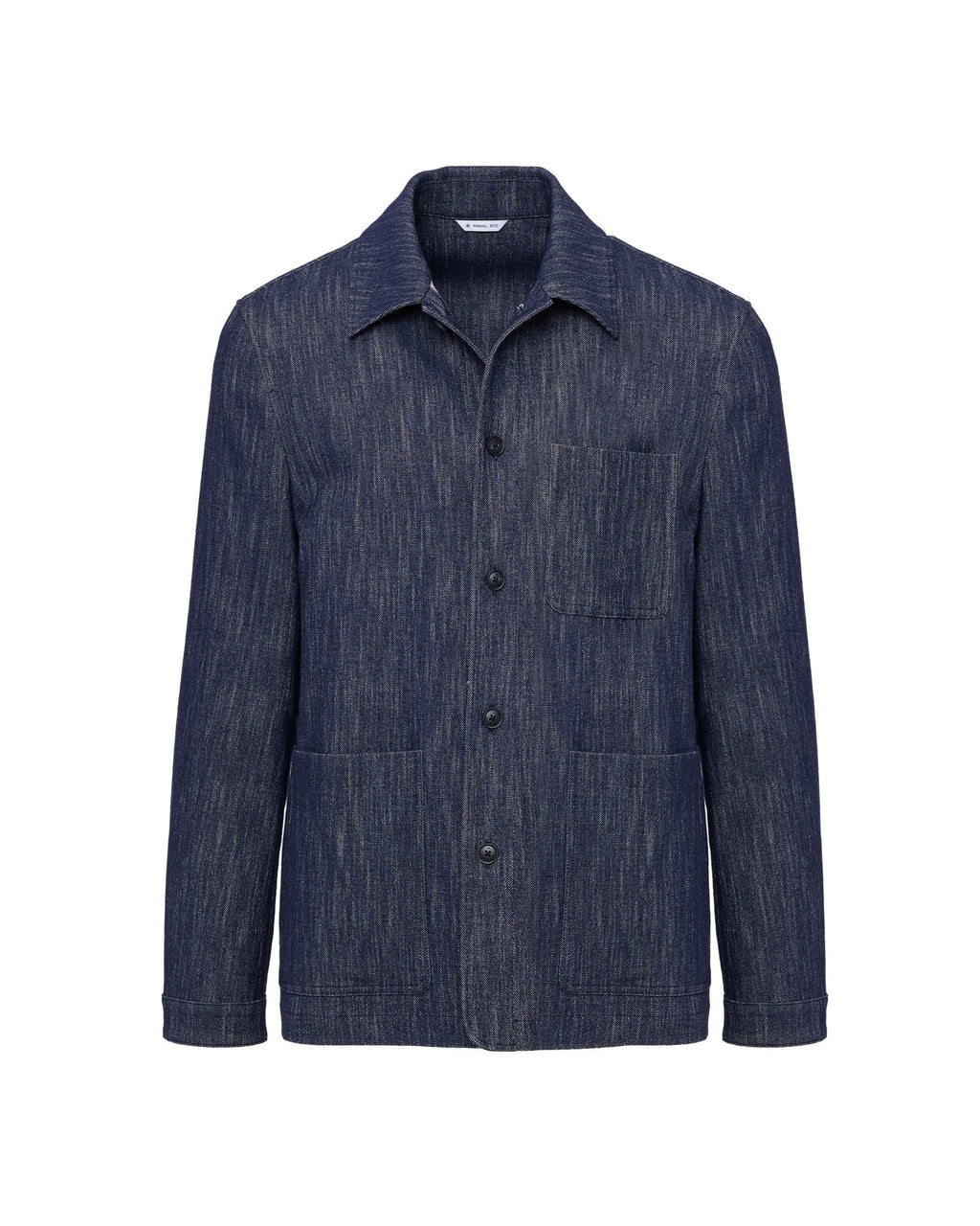Overshirt denim lana cotone stretch blu
