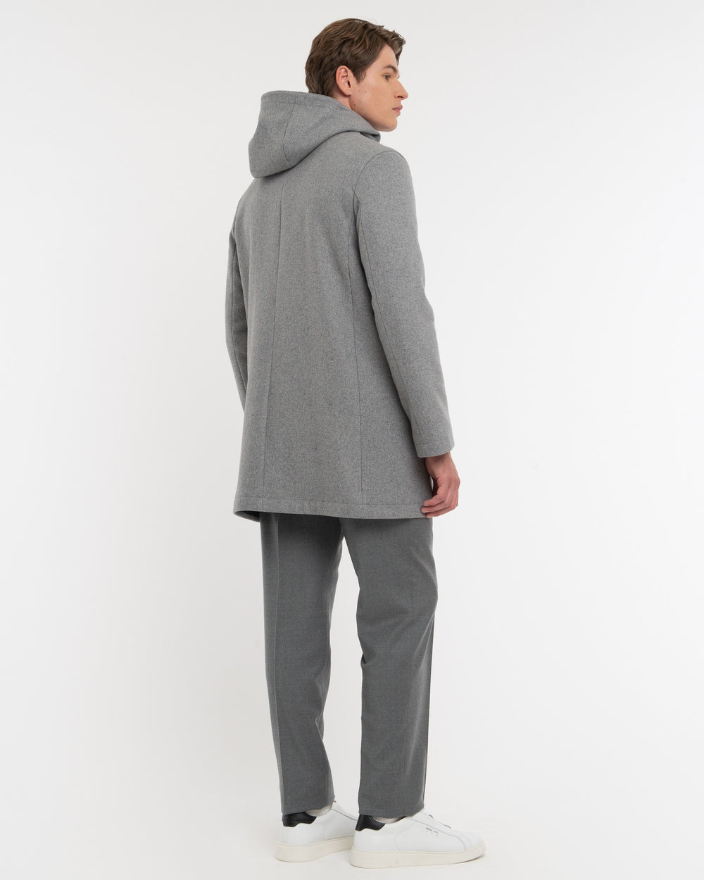 Parka panno misto lana grigio