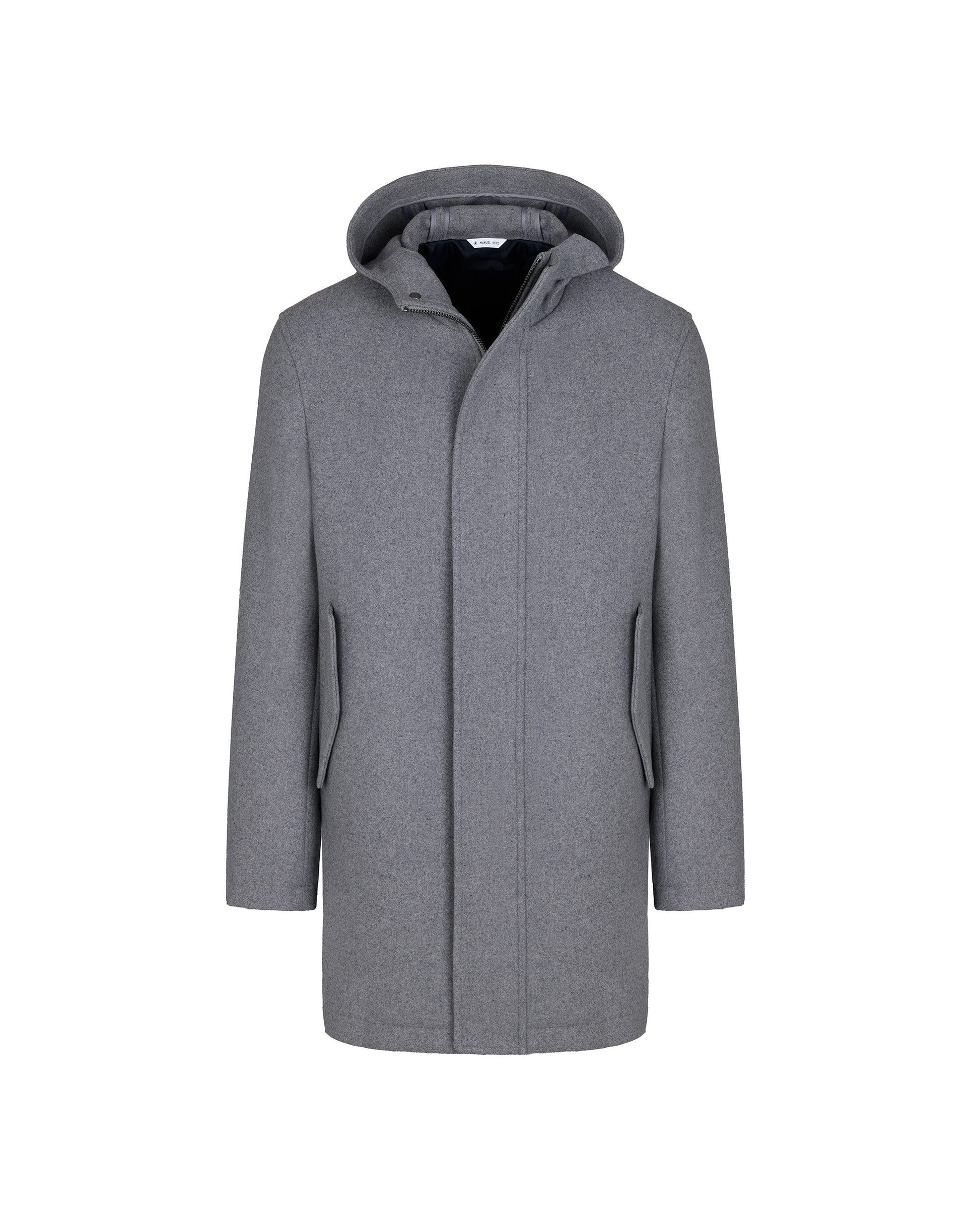 Parka panno misto lana grigio