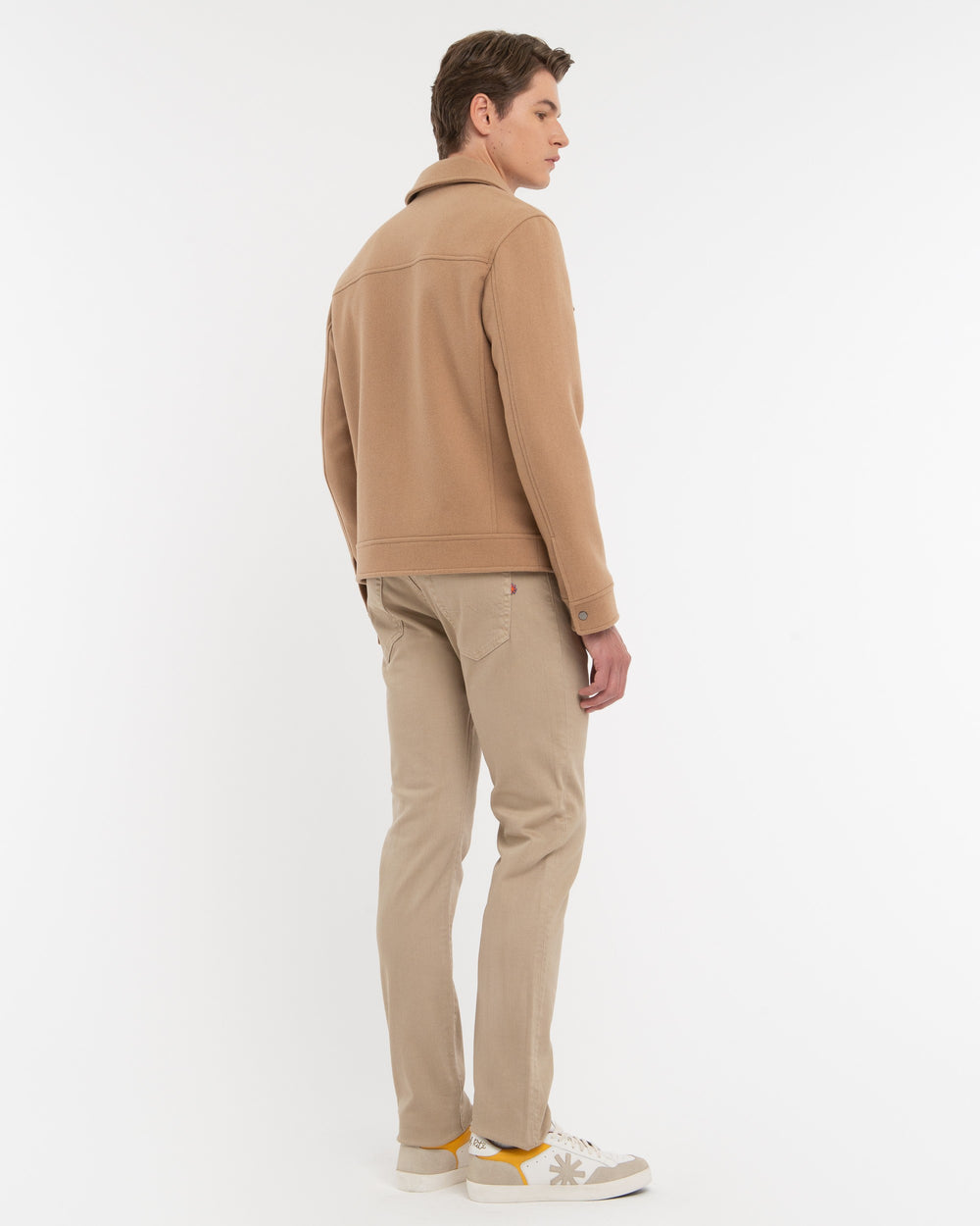 Giubbino panno misto lana beige