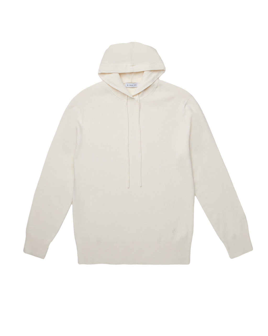 Maglia con cappuccio misto lana bianco