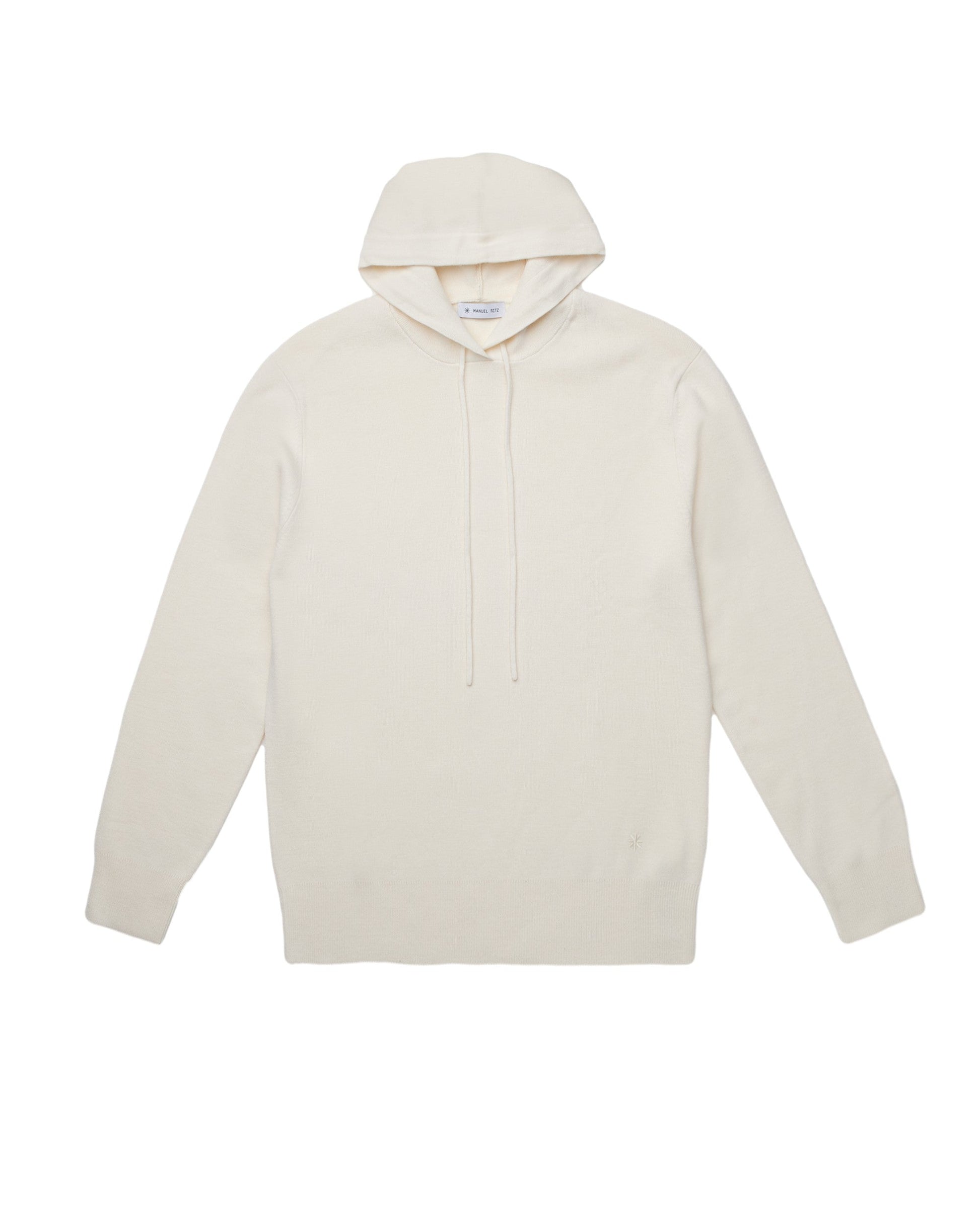 Maglia con cappuccio misto lana bianco