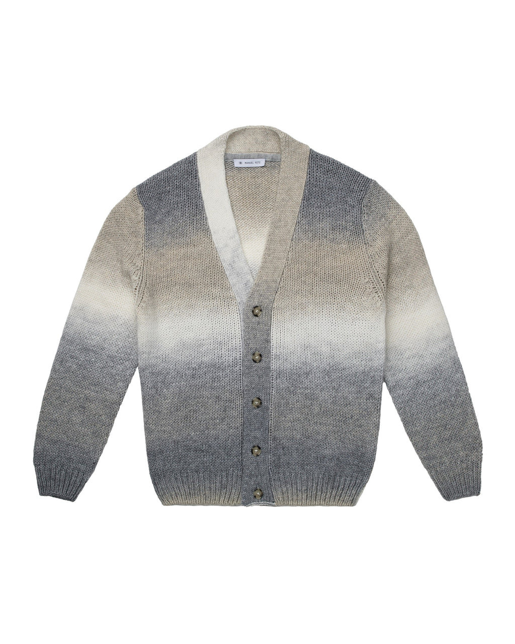 Cardigan degradè misto lana grigio