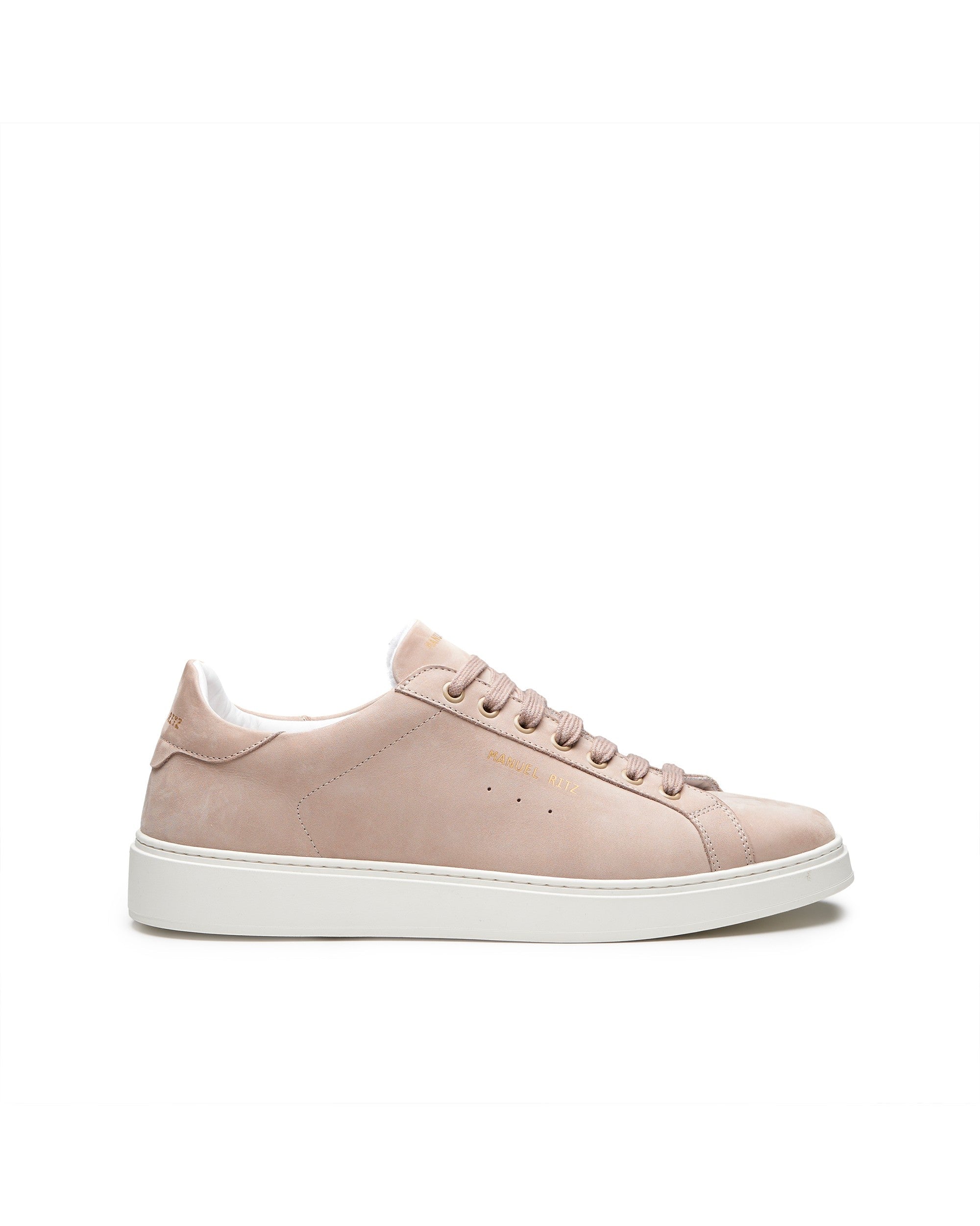 Sneakers in pelle nabuk beige