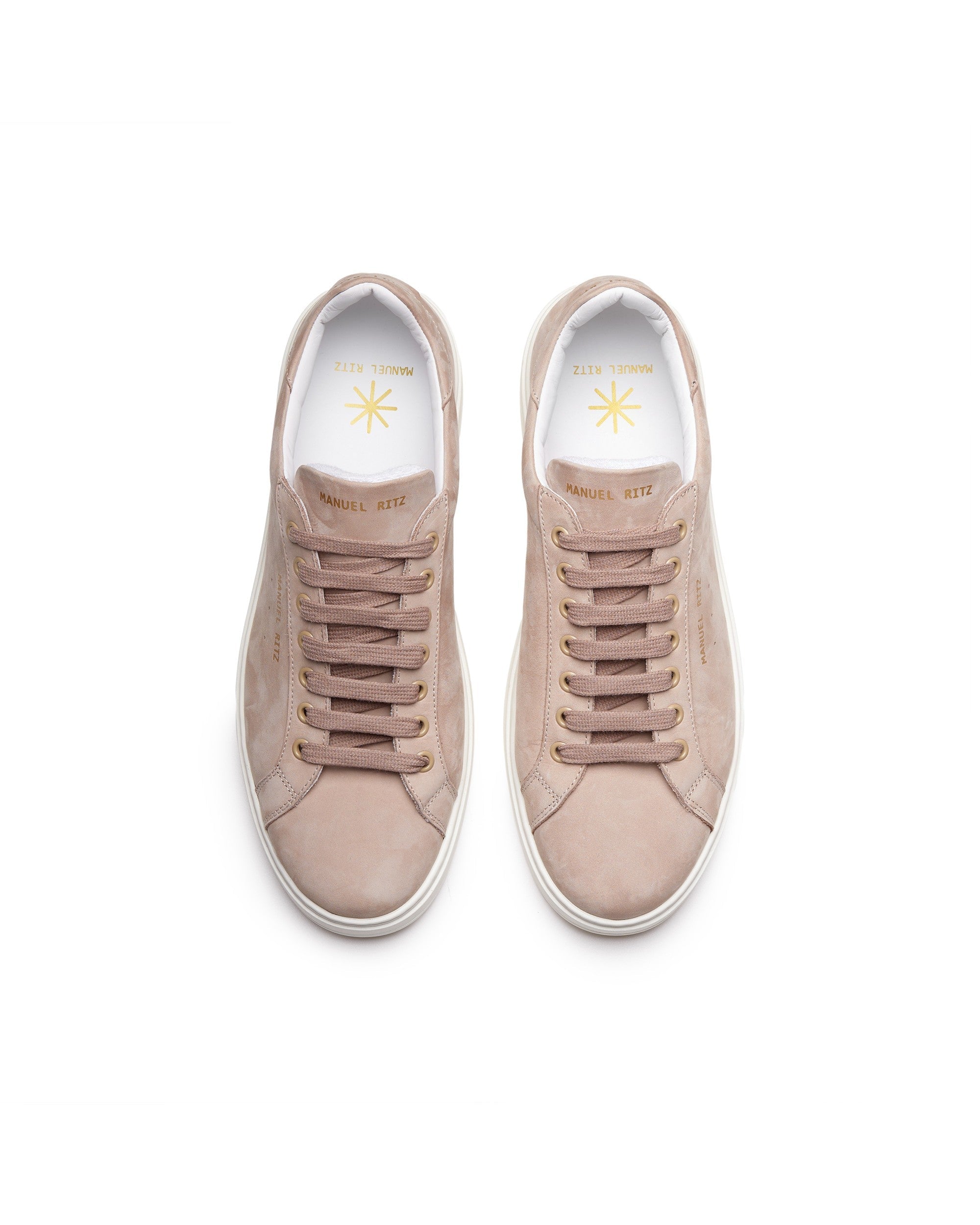 Sneakers in pelle nabuk beige