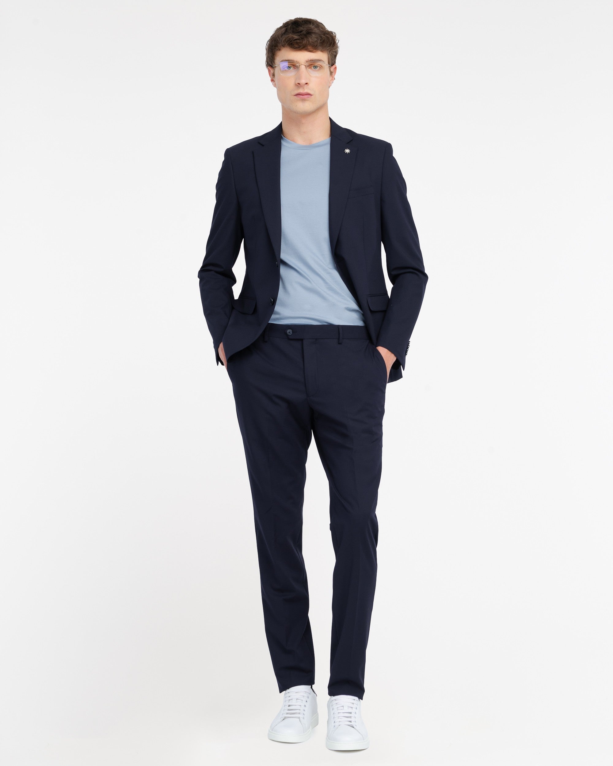 Abito slim misto viscosa strech blu