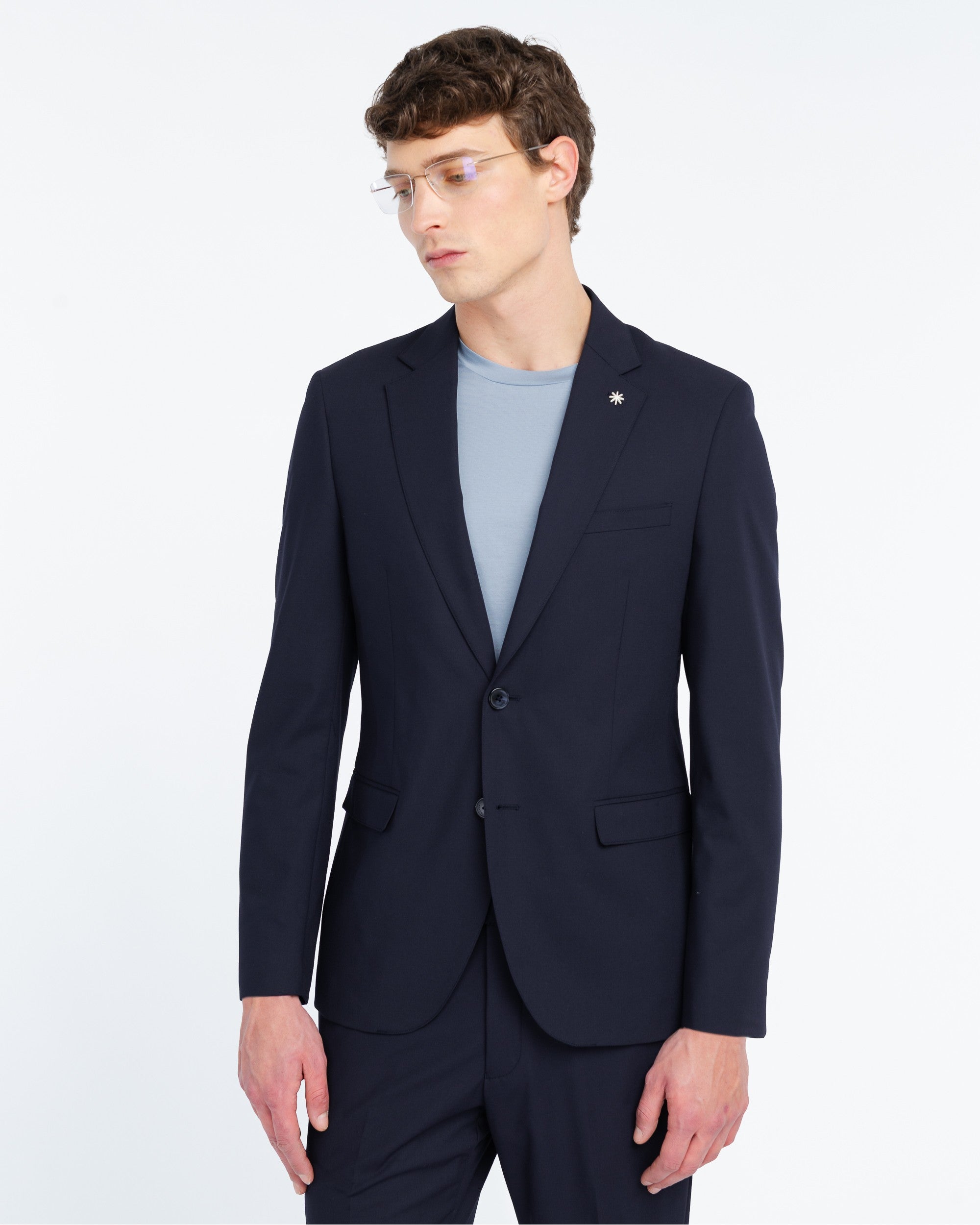 Abito slim misto viscosa strech blu