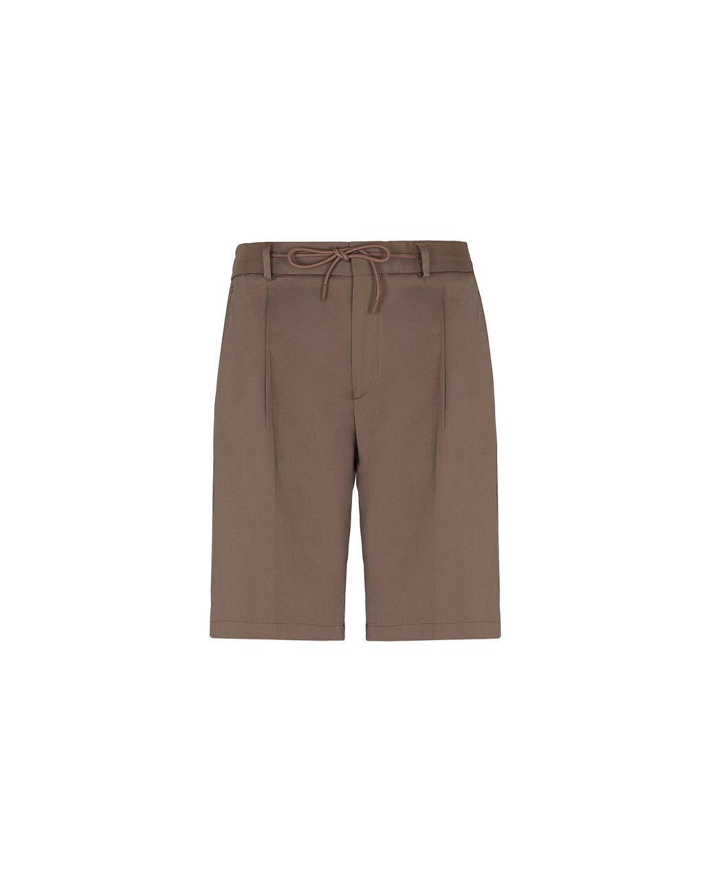 Bermuda jogging twill misto cotone stretch marrone