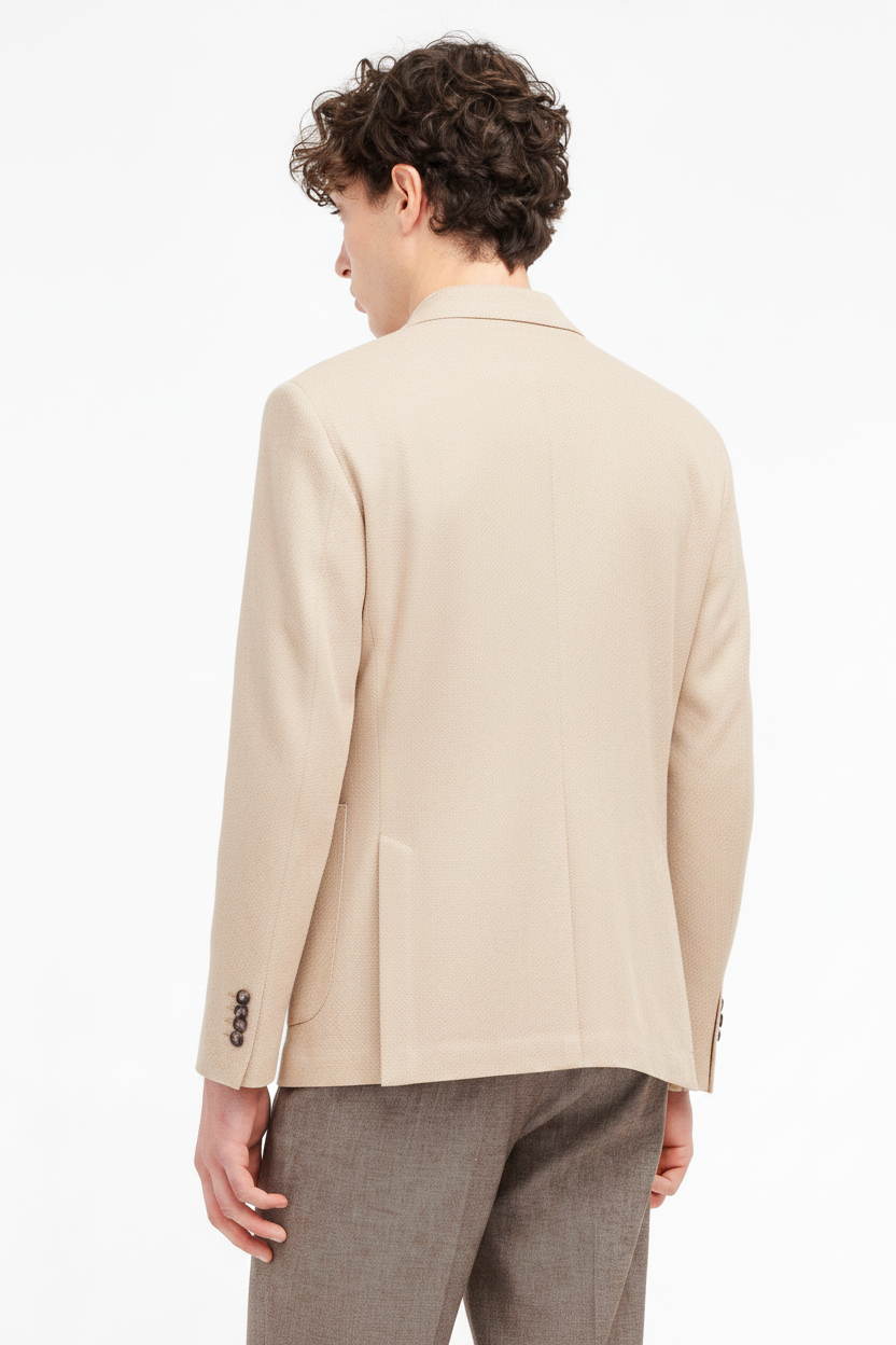 Giacca doppio petto jersey cotone piquet