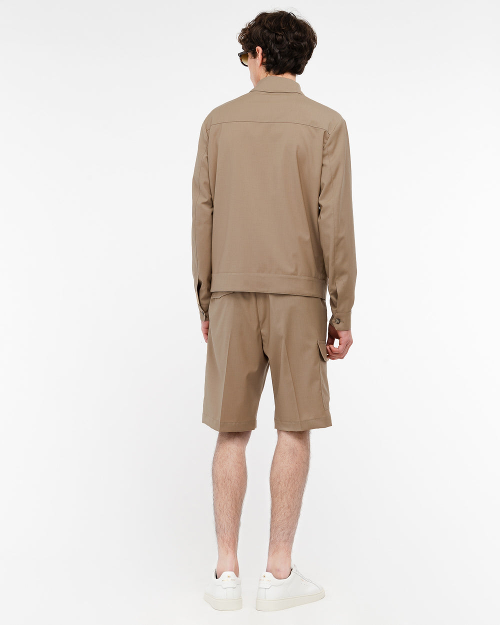 Giubbino in fresco di lana stretch beige