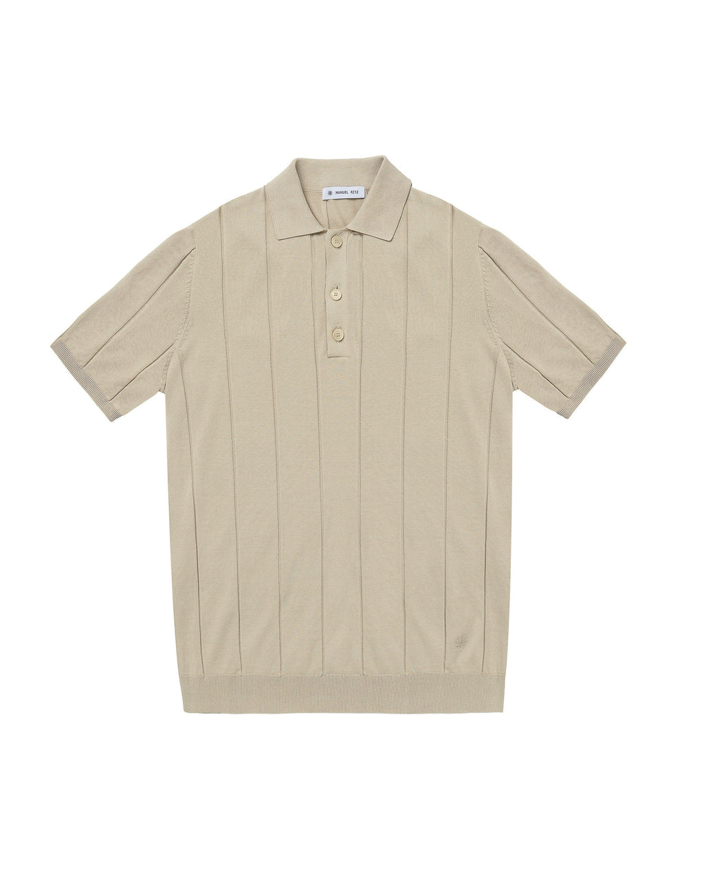 Polo costa piatta in cotone beige