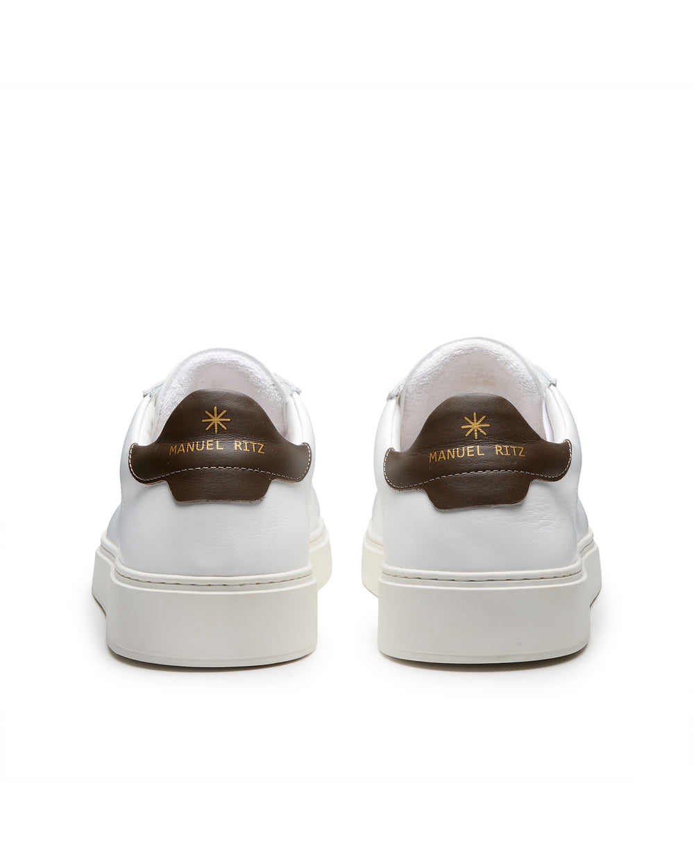 Sneakers in pelle tallone marrone