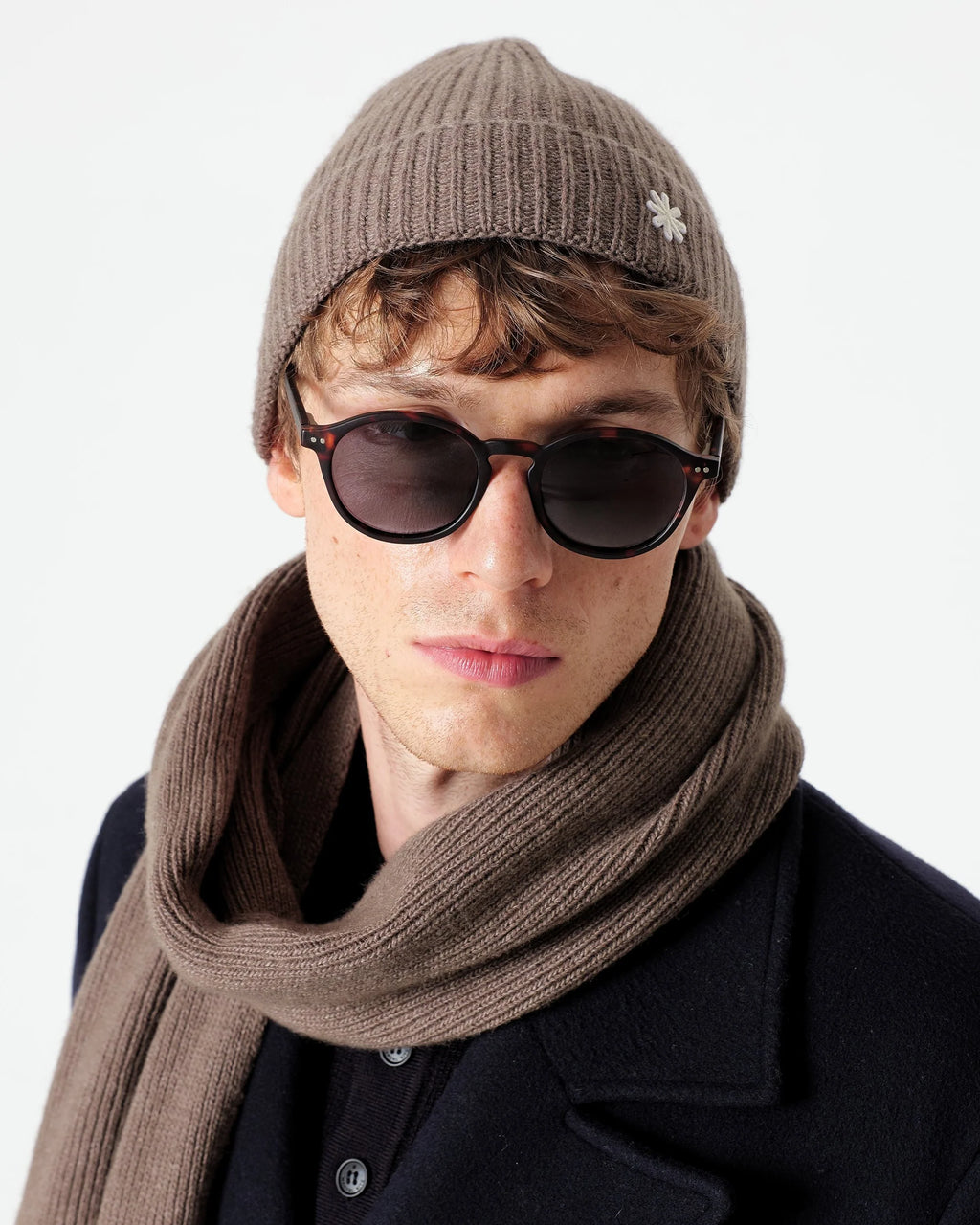 Cuffia costa inglese misto cashmere fango Manuel Ritz