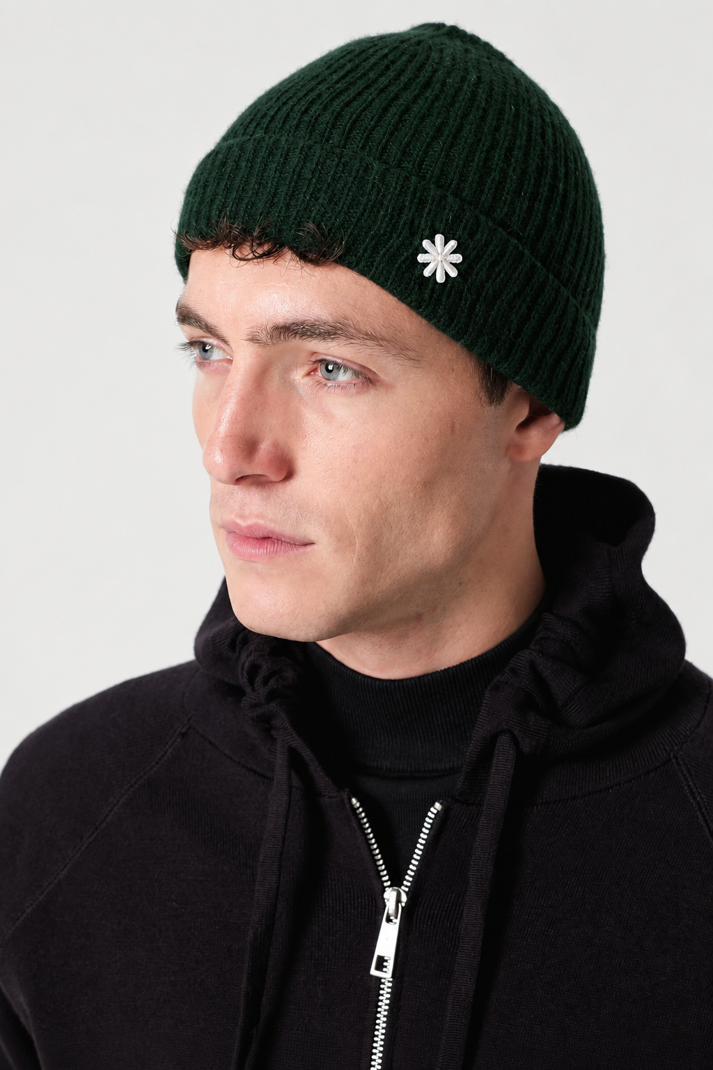 Cuffia costa inglese misto cashmere verde Manuel Ritz