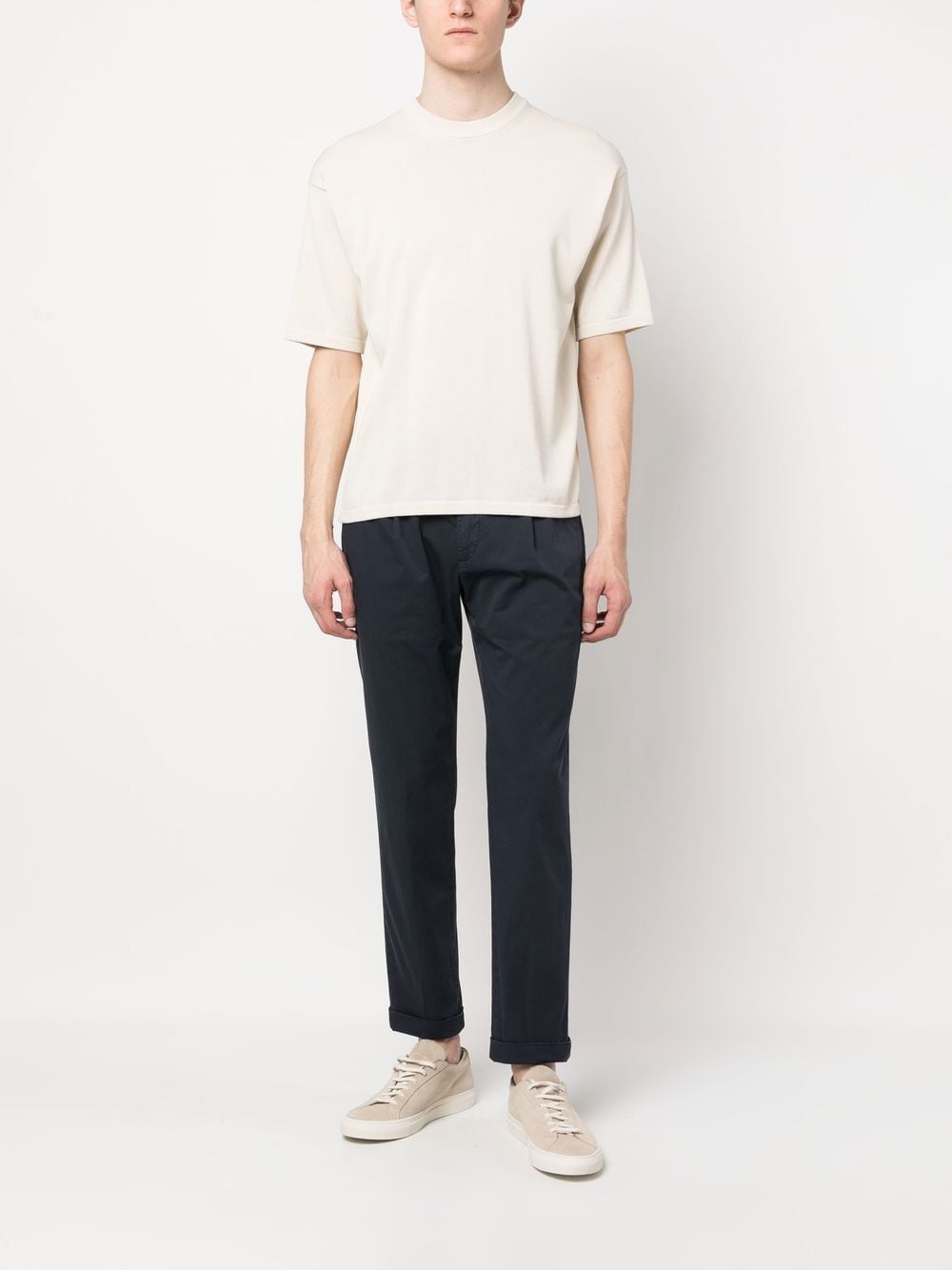 Pantaloni Raso di Cotone Tiberio