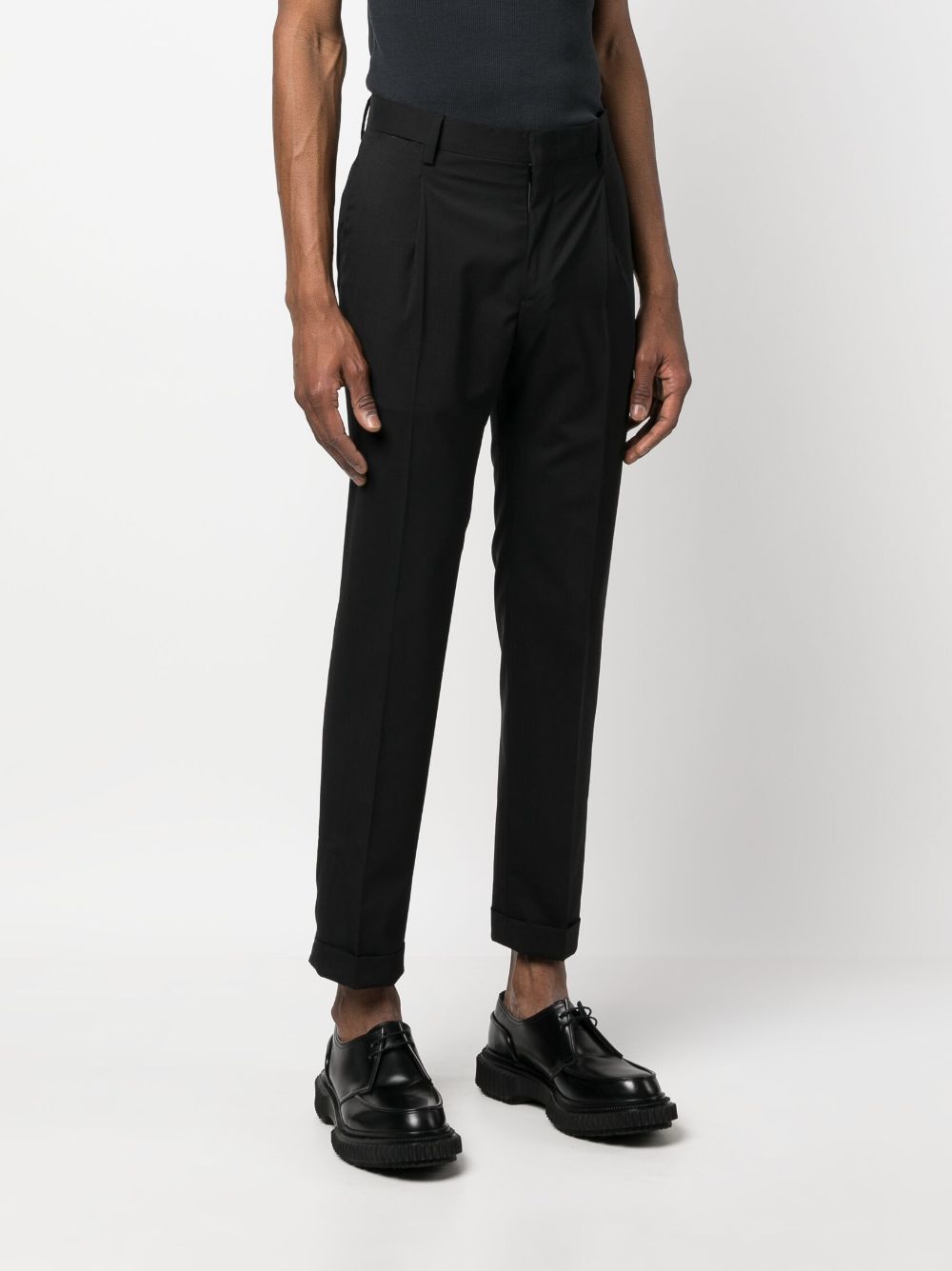 Pantaloni Tiberios fresco lana nero