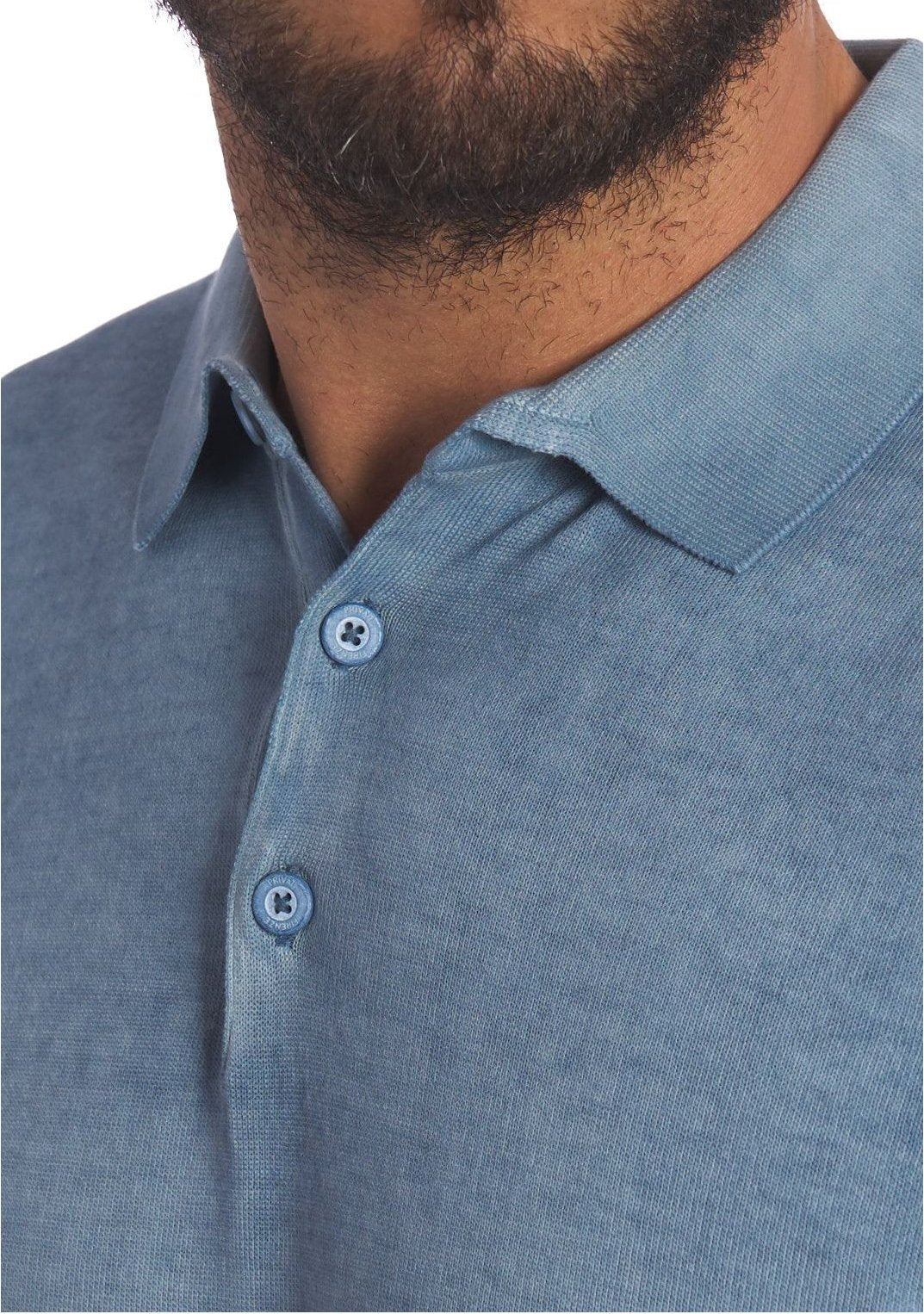 Polo Tintura a Freddo Filo Cotone avio