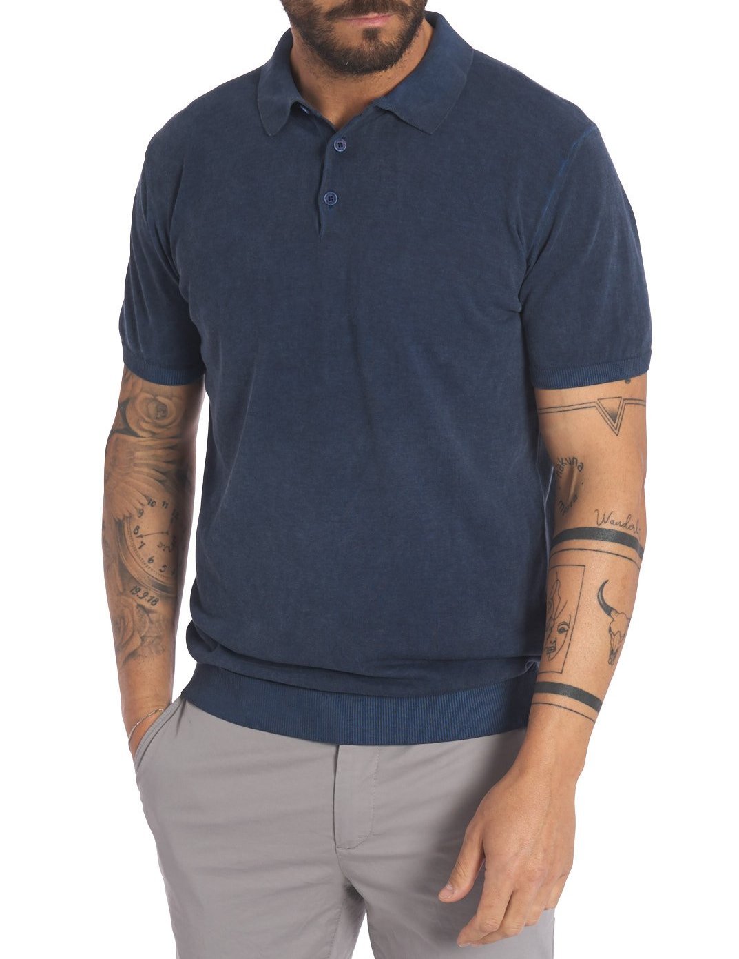 Polo Tintura a Freddo Filo Cotone blu