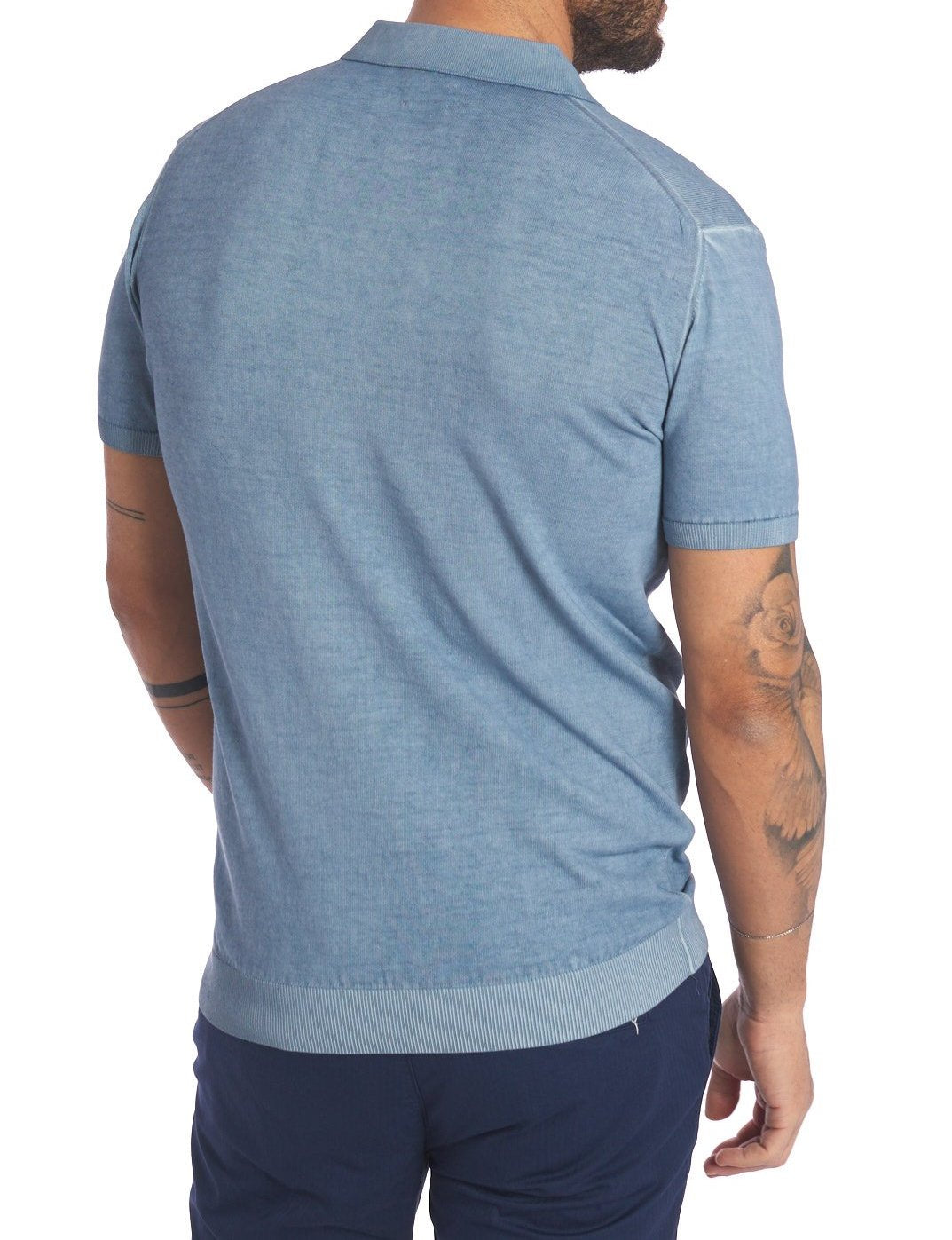 Polo Tintura a Freddo Filo Cotone avio