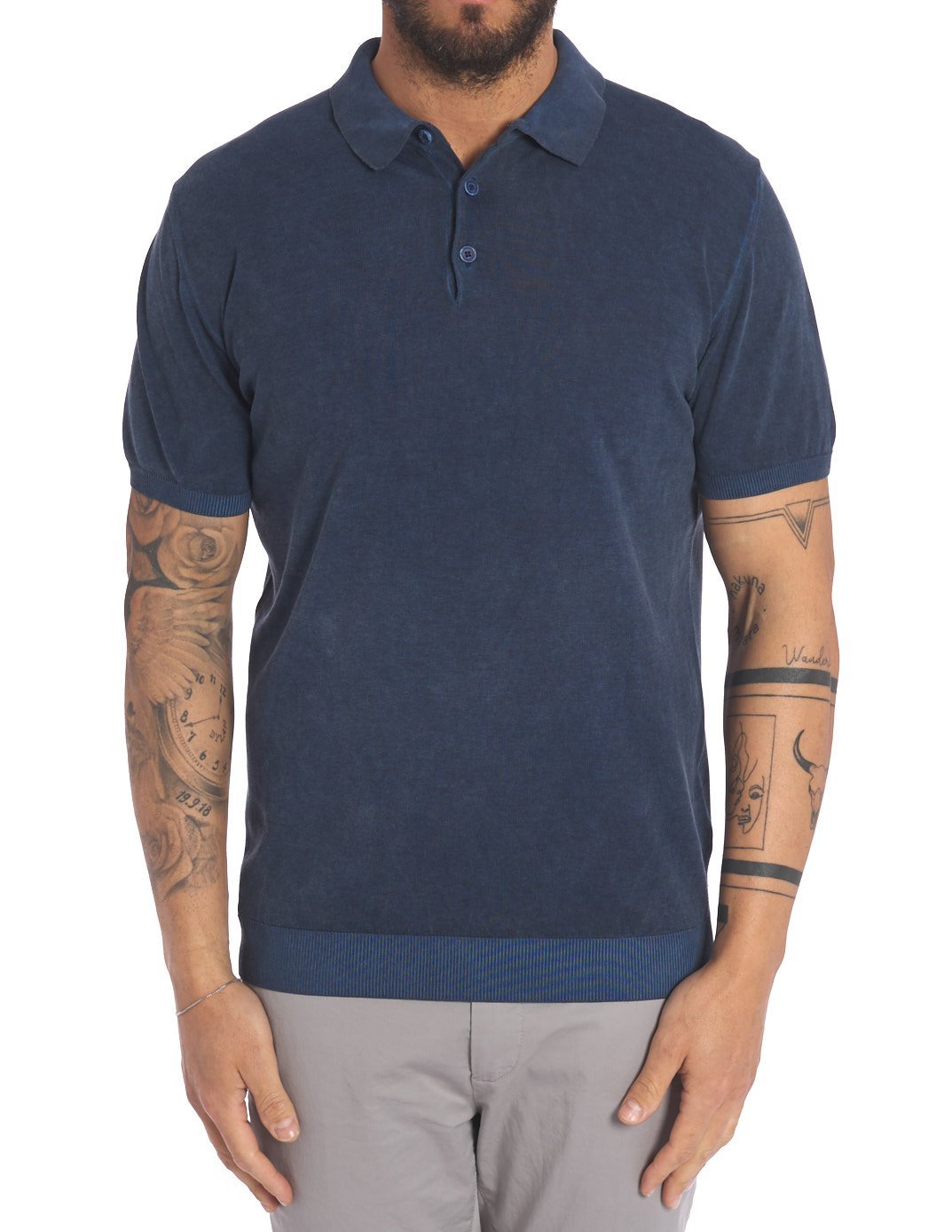 Polo Tintura a Freddo Filo Cotone blu