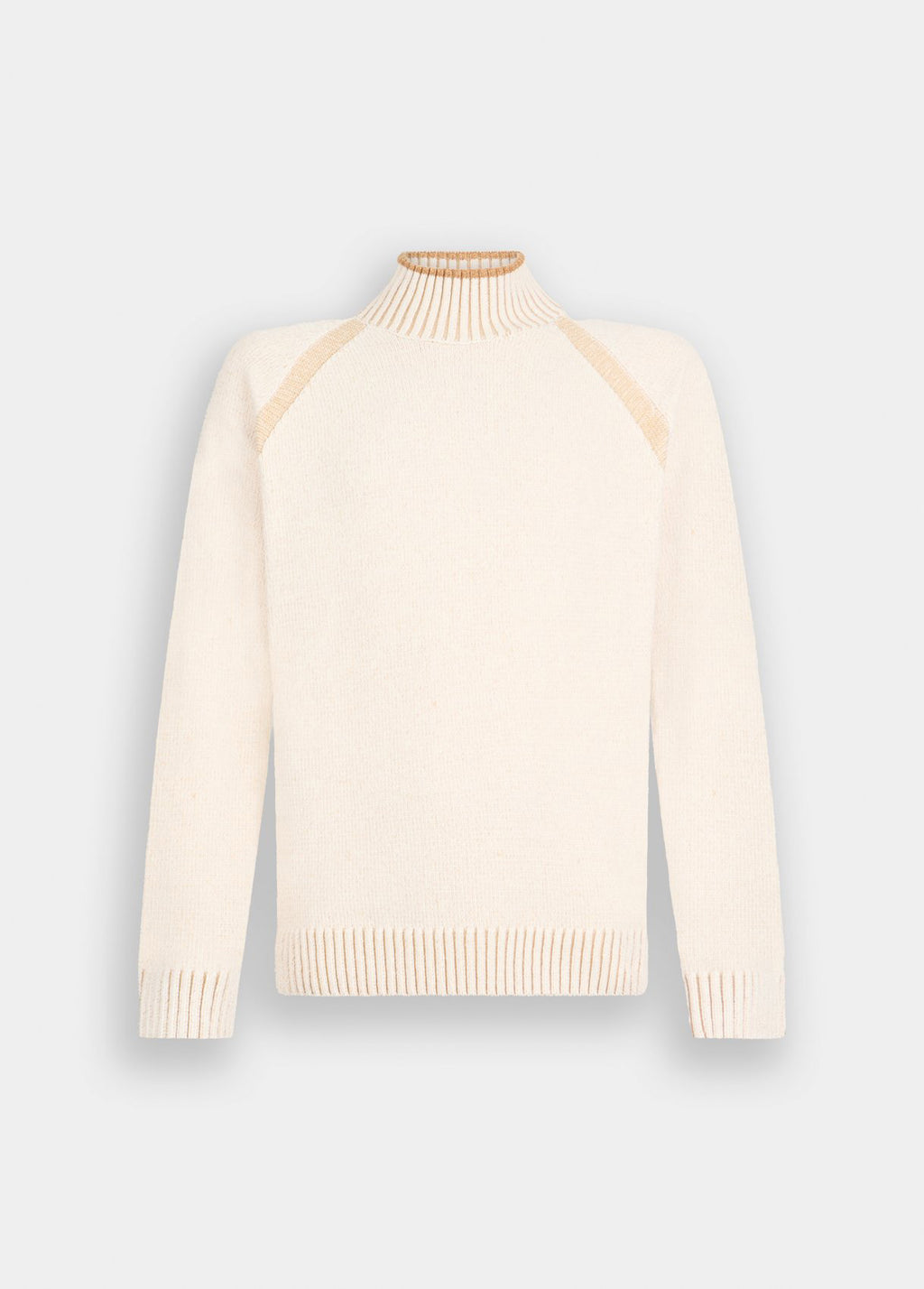 Maglia collo alto in ciniglia bianca