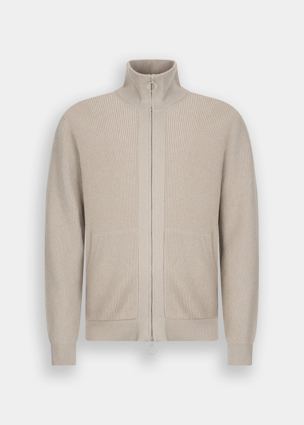 Cardigan in lana e cashmere con zip